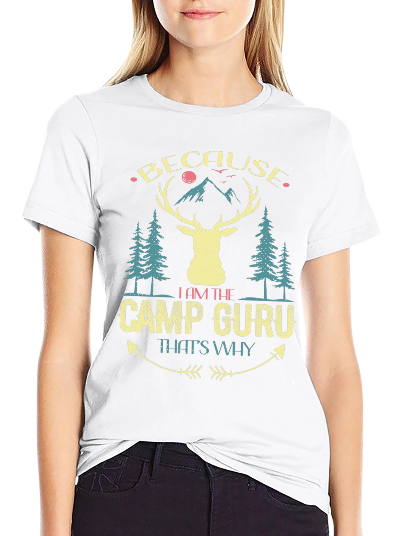 Black Camp Guru Deer Graphic Tee view 9