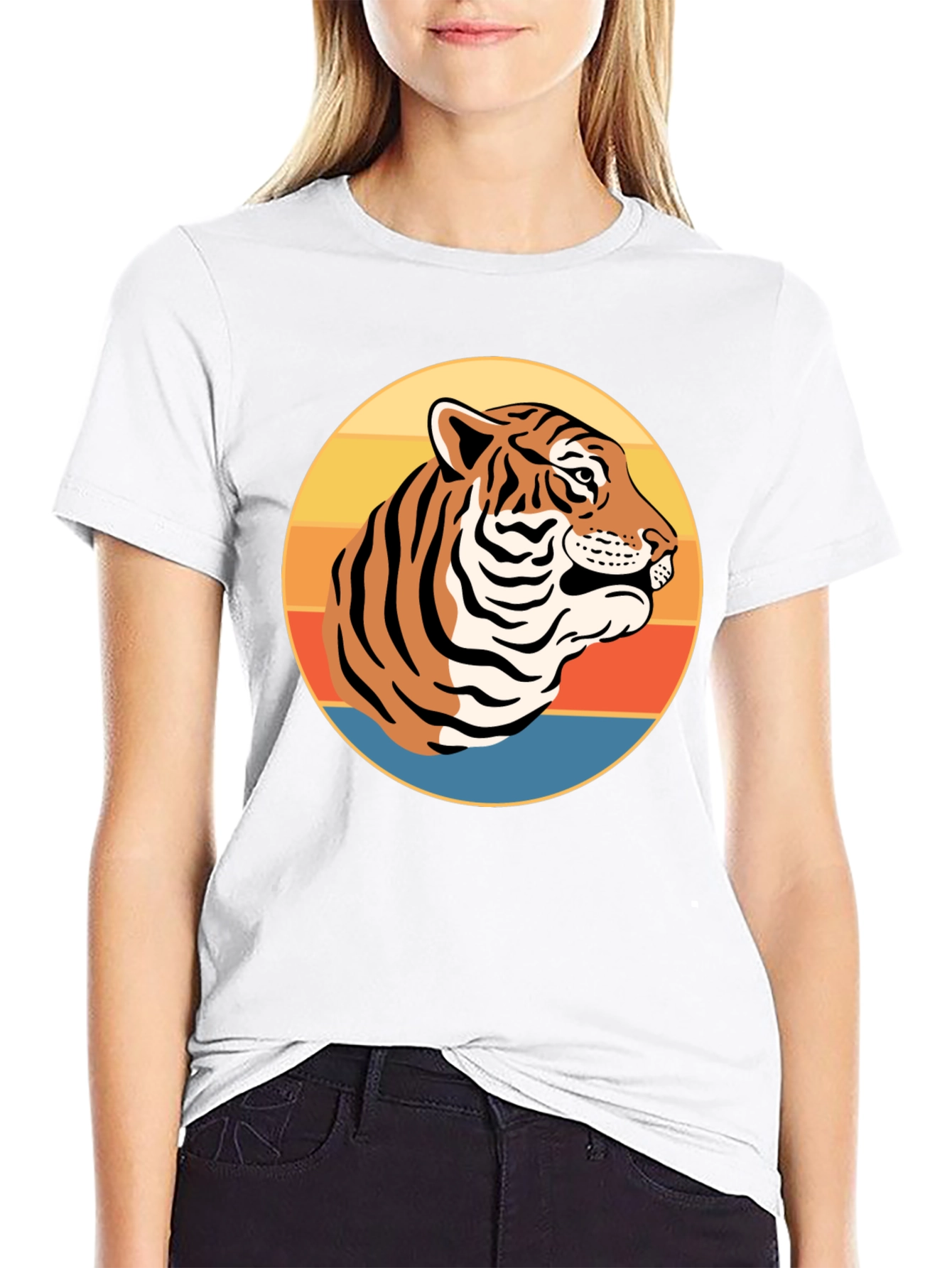 Black Retro Tiger Graphic T-Shirt - Vintage Style Tee view 9