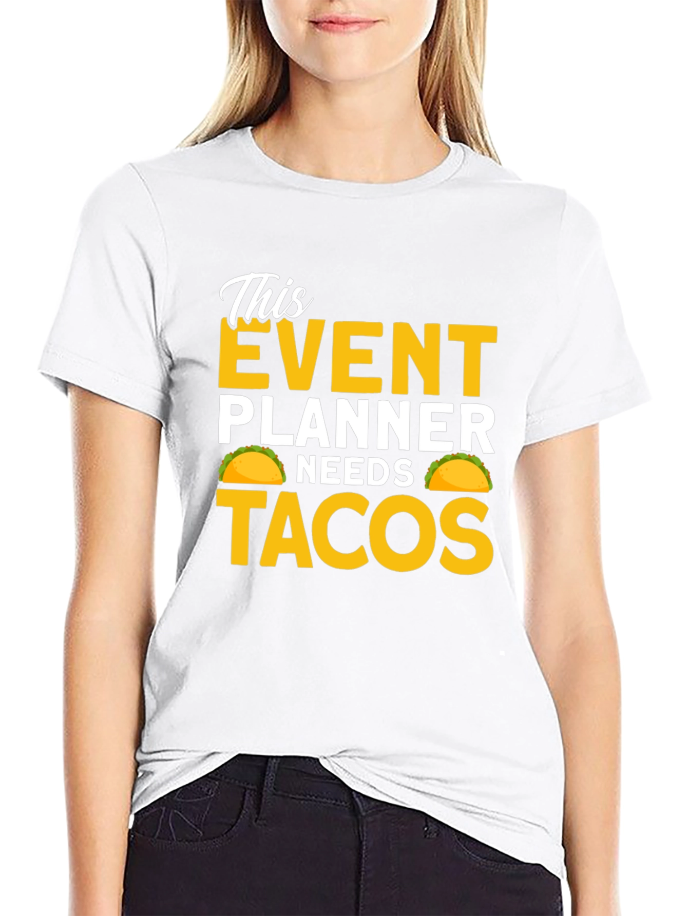 Black Event Planner Needs Tacos Black T-Shirt view 9