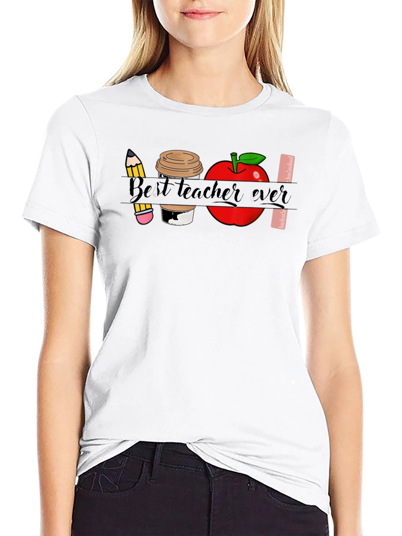 Black Best Teacher Ever T-Shirt view 9