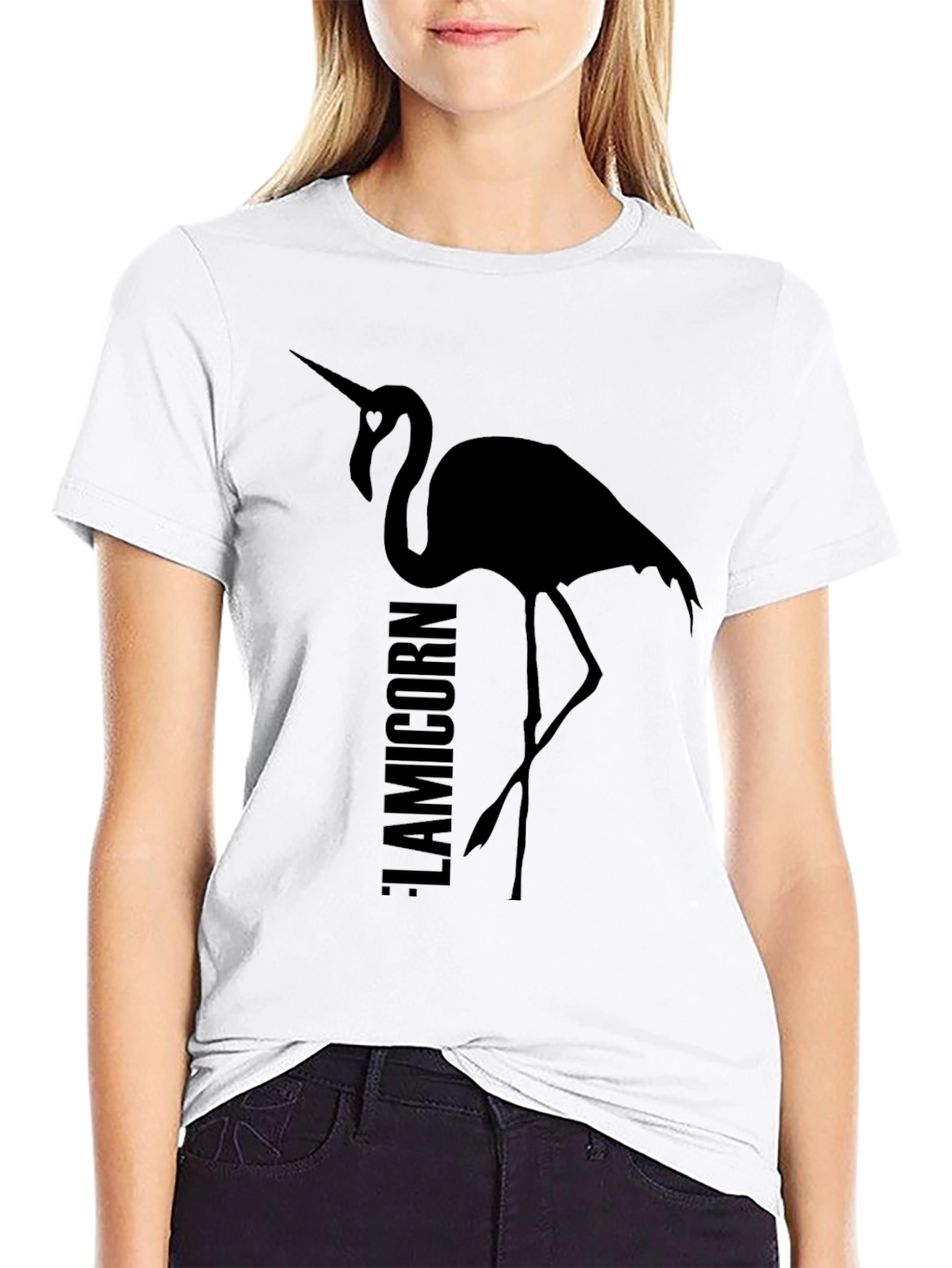 Black Flamicorn T-Shirt - Unique Graphic Tee view 9