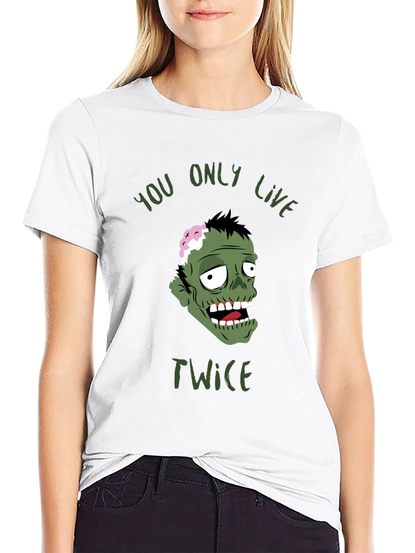 Black Zombie You Only Live Twice Graphic T-Shirt view 9