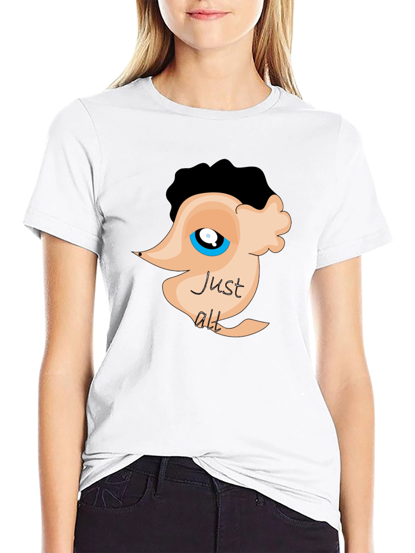 Black Just Alt Black T-Shirt Funny Graphic Tee for Men view 9