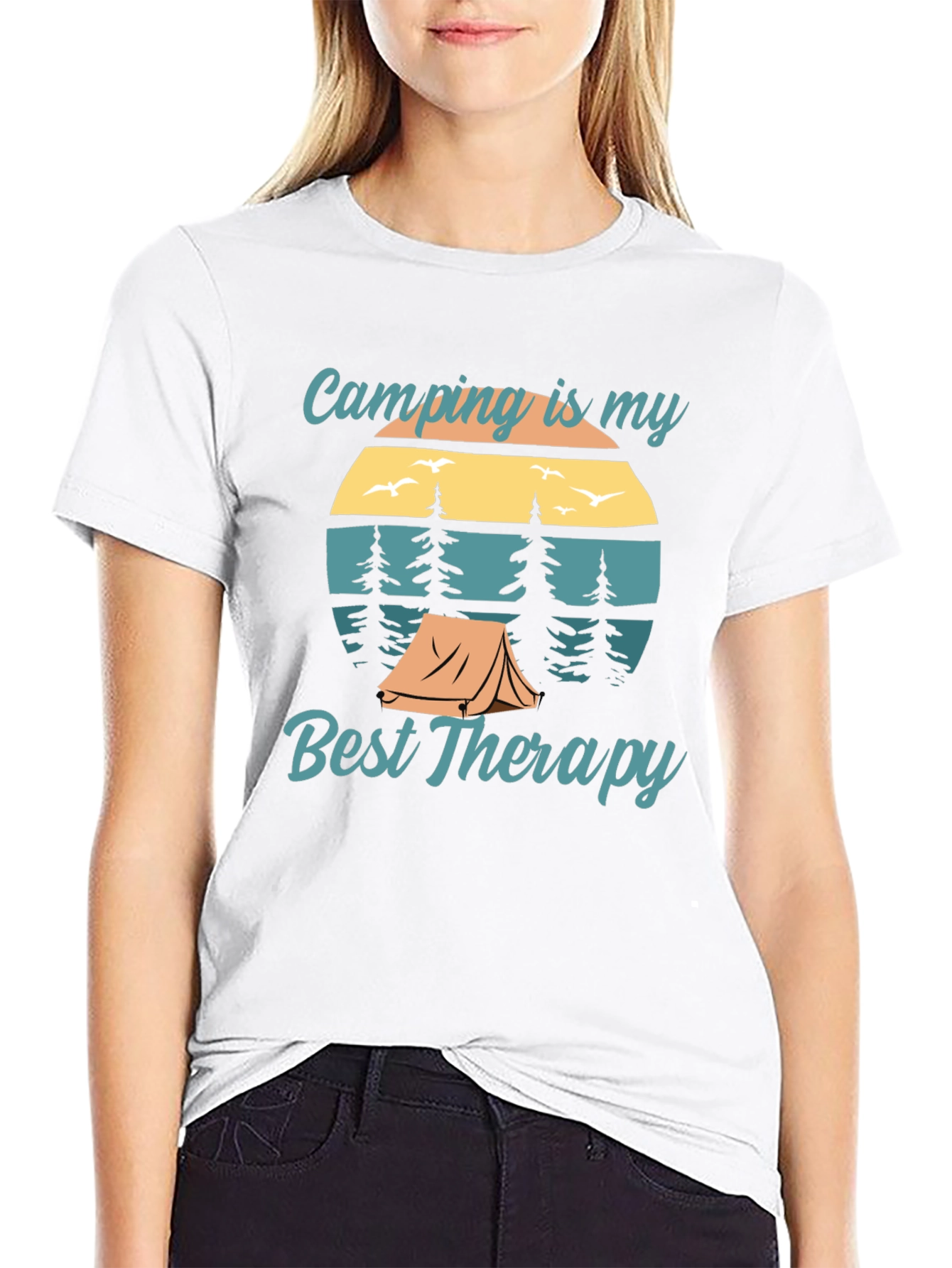Black Camping is My Best Therapy Graphic Tee view 9