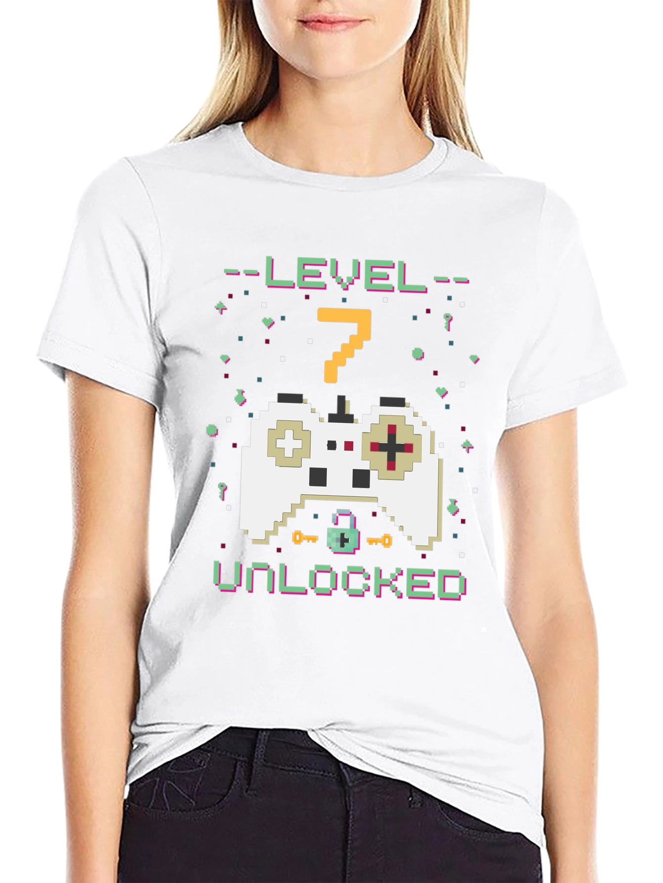 Black Level 7 Unlocked Gamer T-Shirt view 9