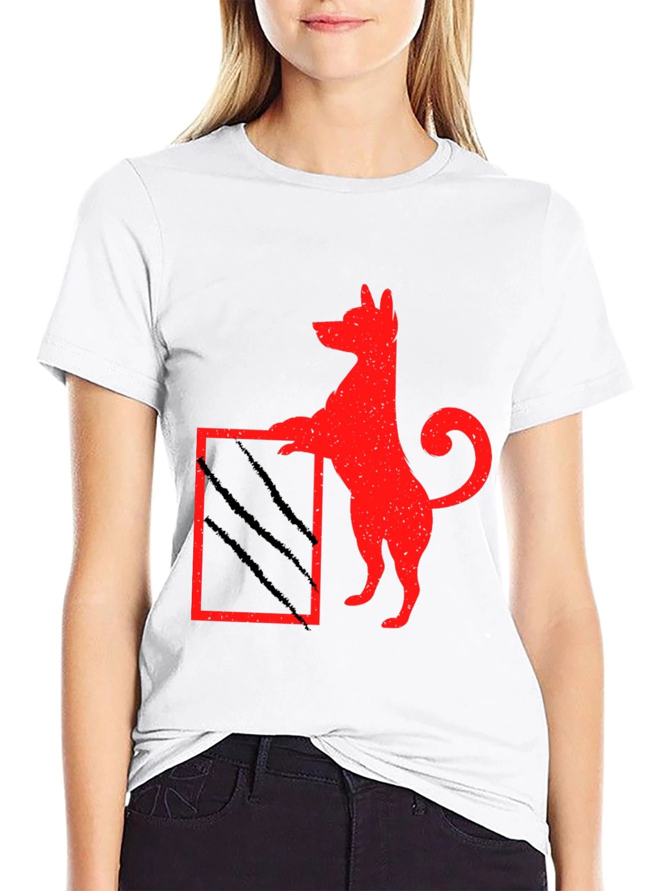 Black Dog Scratch Box Tee - Quirky Graphic T-Shirt view 9