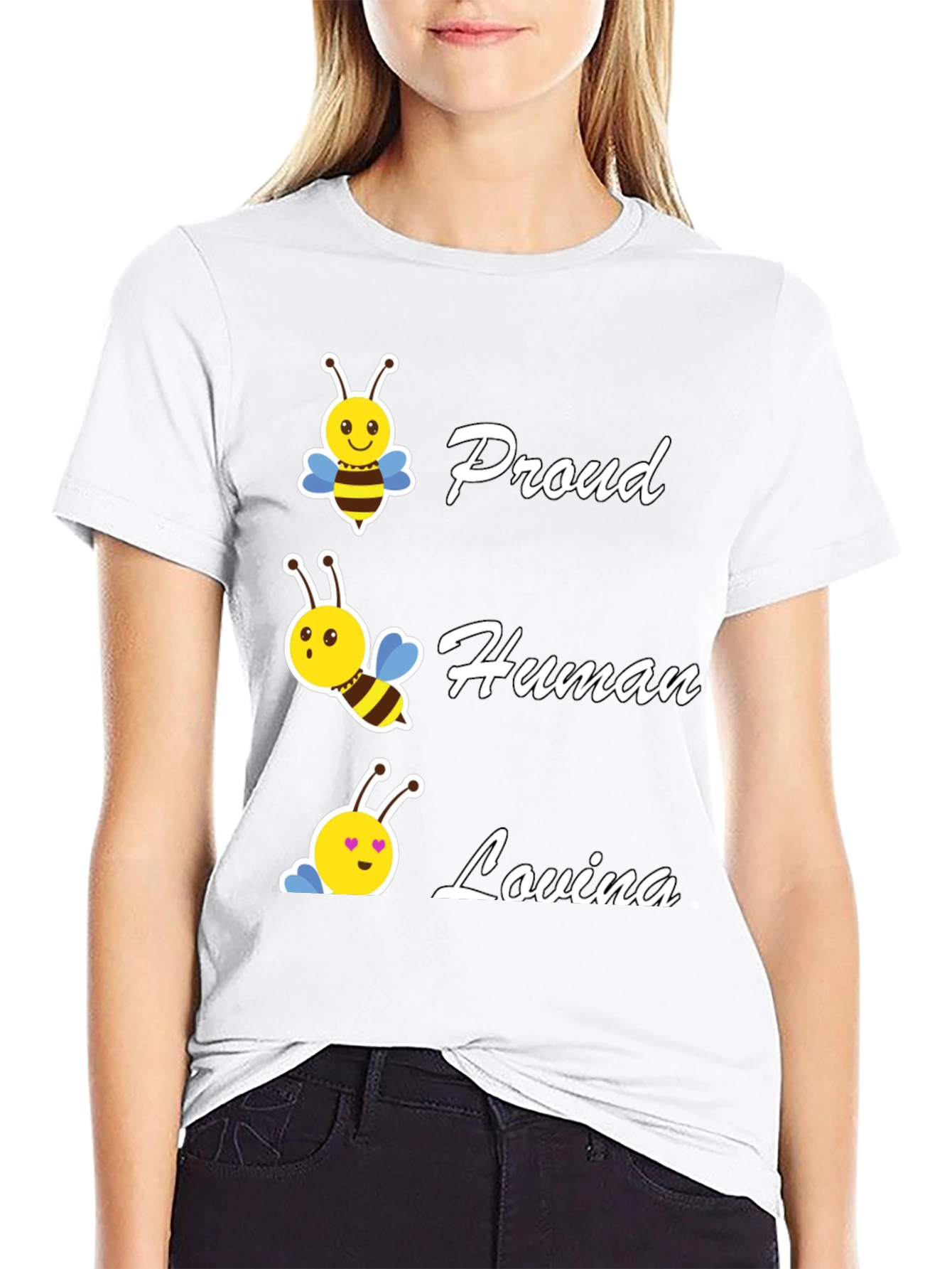 Black Proud Human Bee Loving T-Shirt view 9