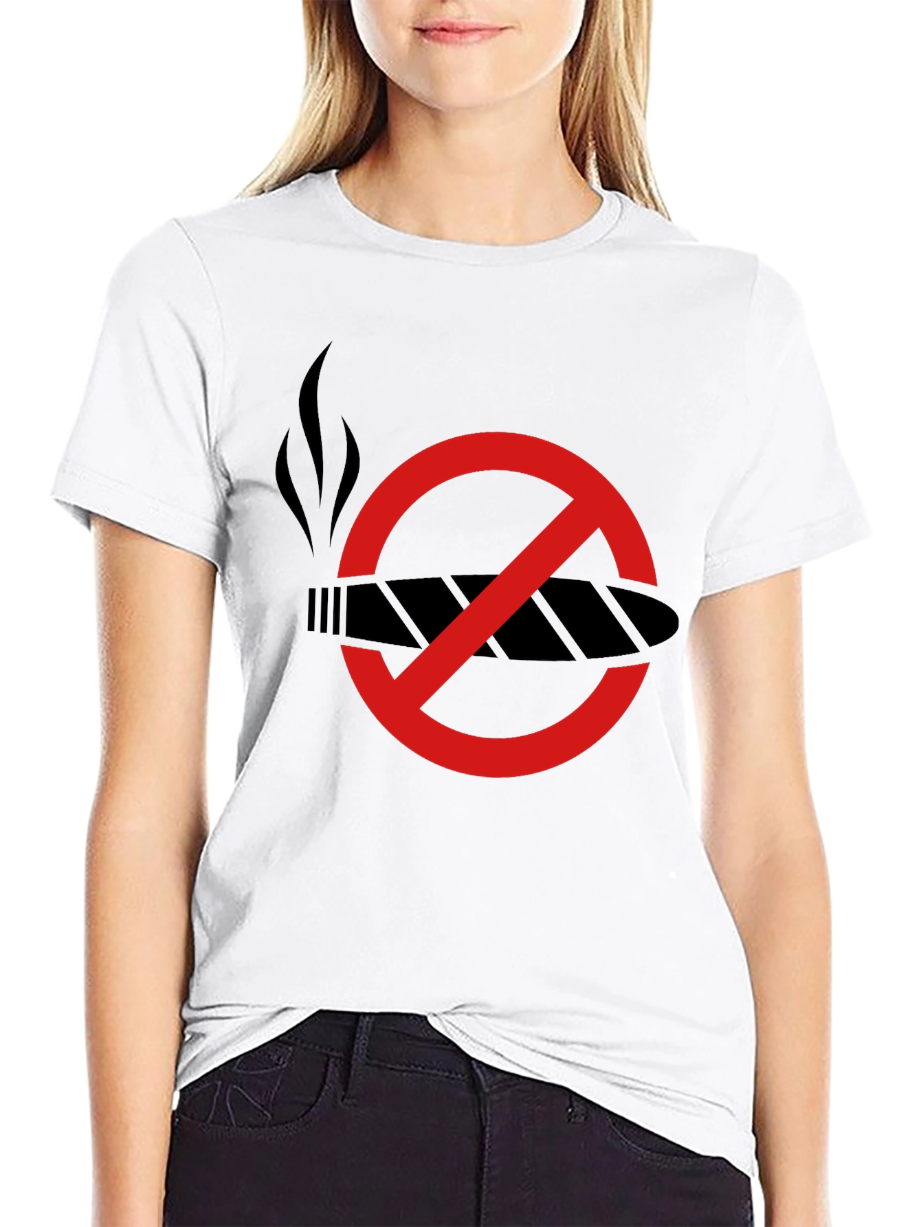 Black No Smoking Black Graphic Tee view 9