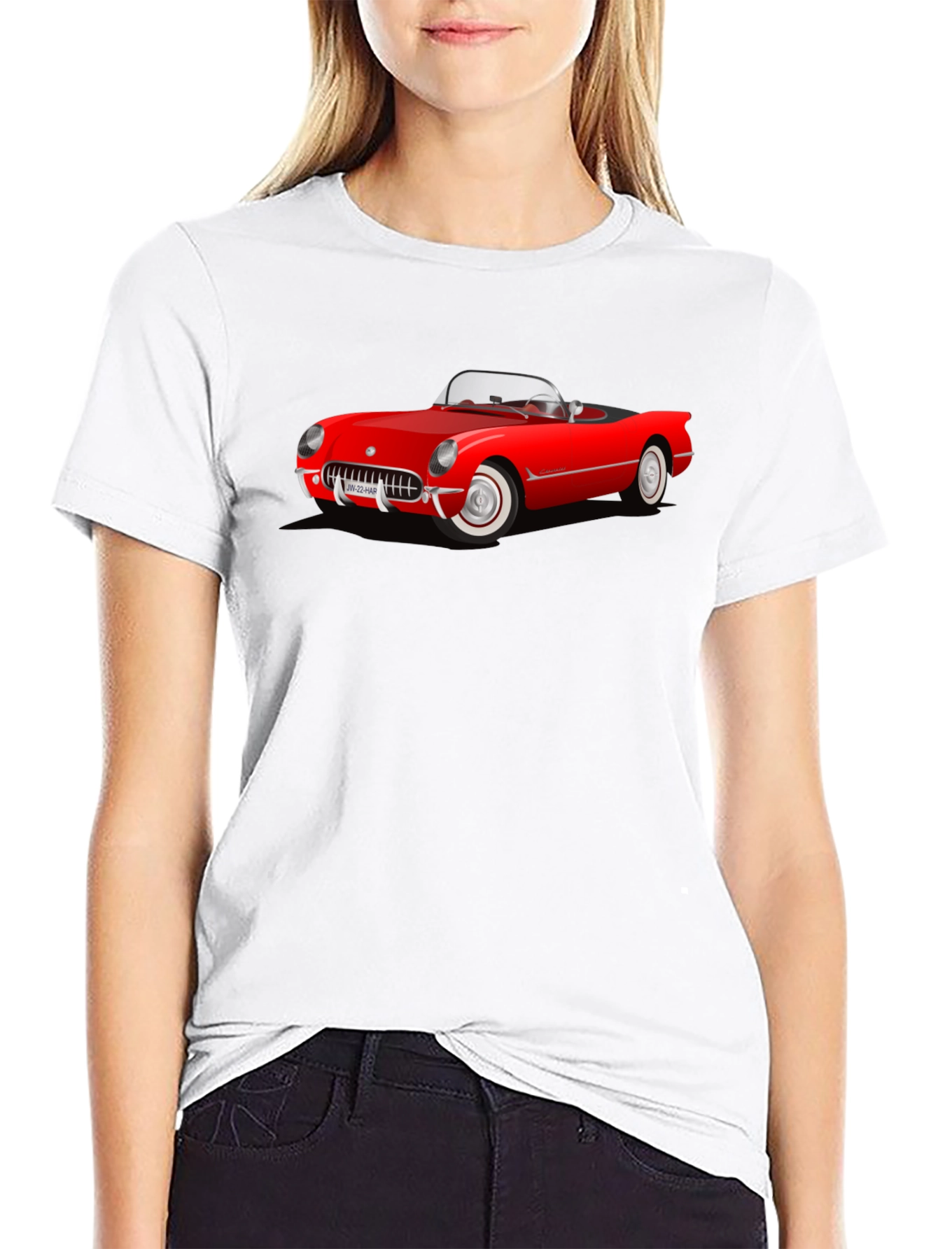 Black Red Classic Car Graphic T-Shirt view 9