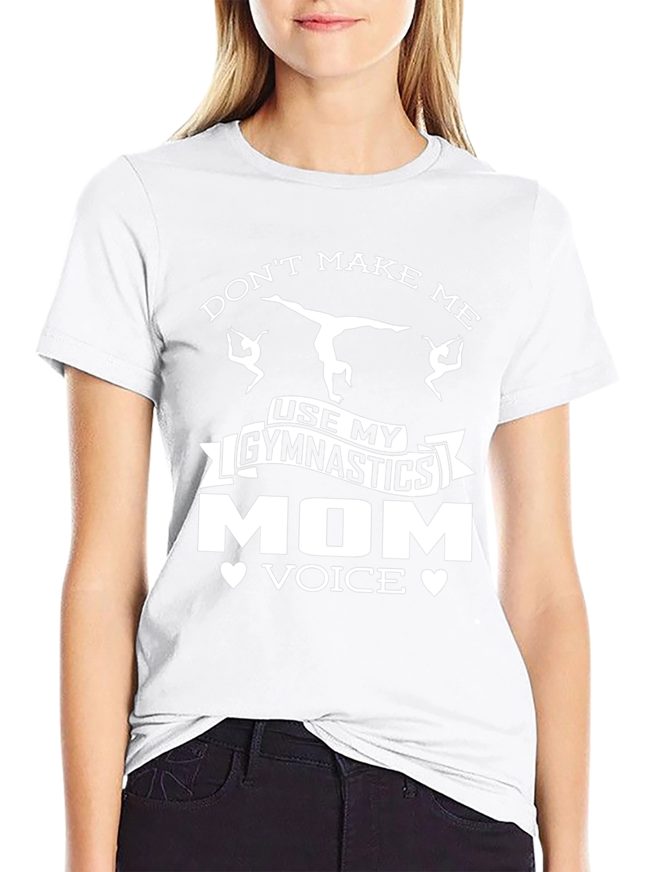 Black Gymnastics Mom Voice Graphic Tee view 9