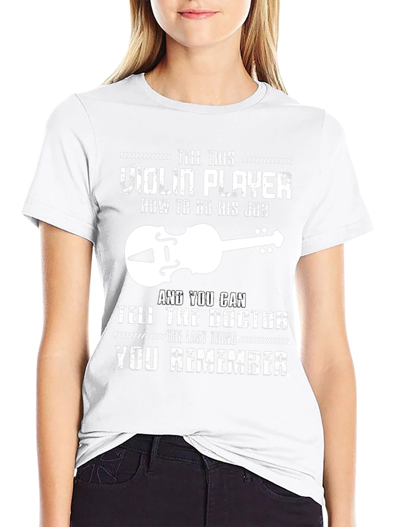 Black Violin Player Humor Graphic Tee view 9