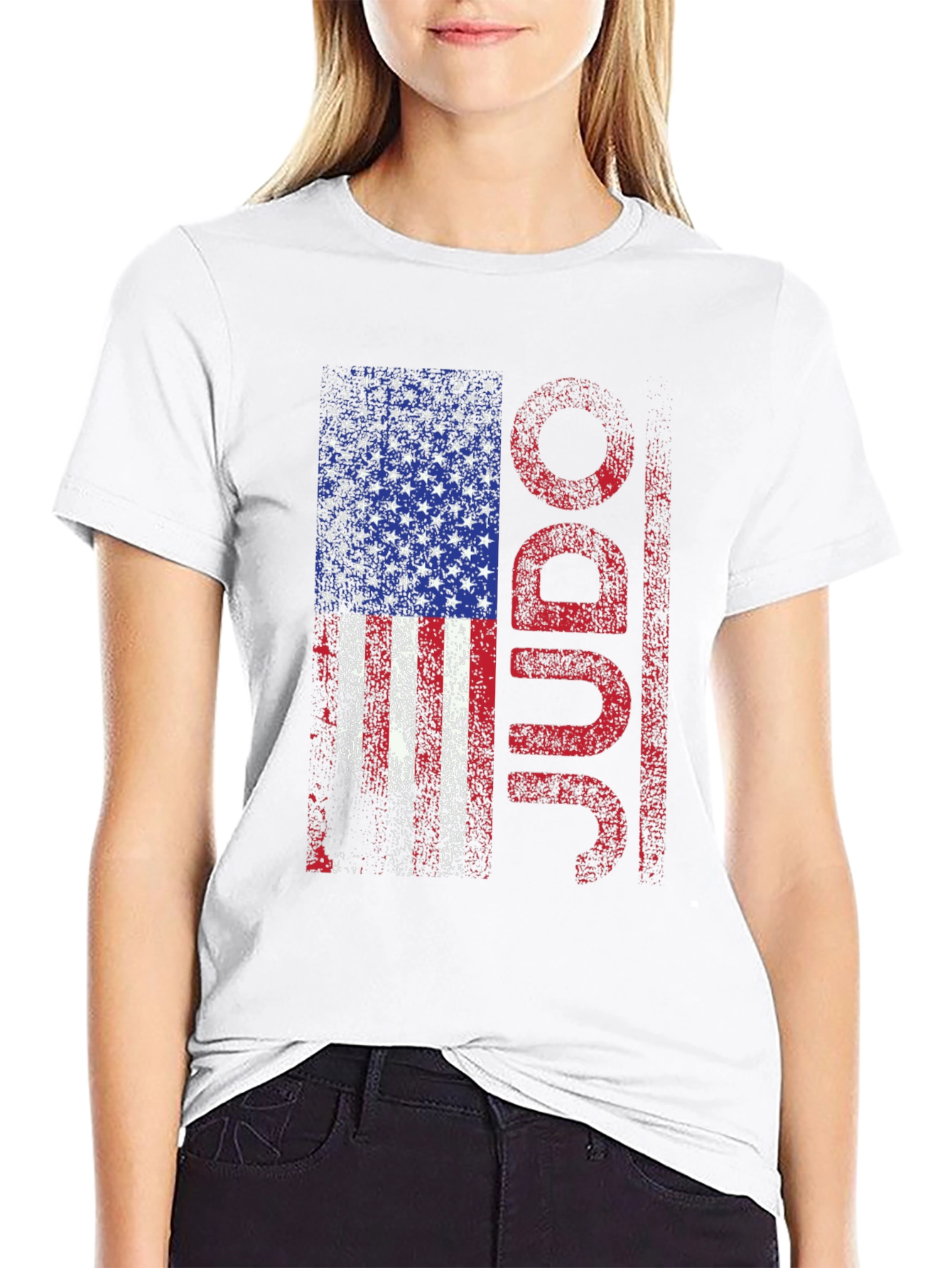 Black American Flag Judo T-Shirt view 9