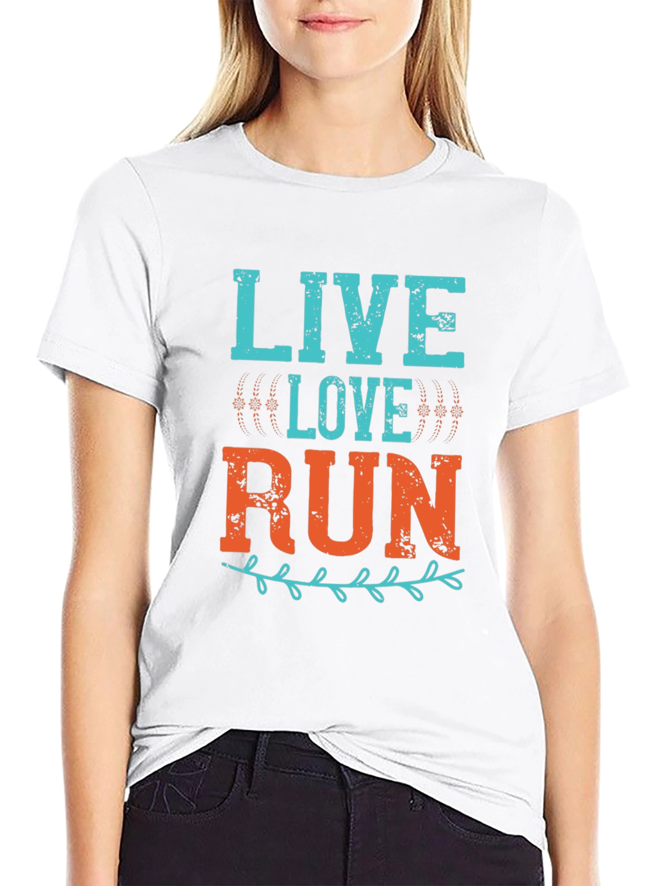 Black Live Love Run Graphic Tee view 9