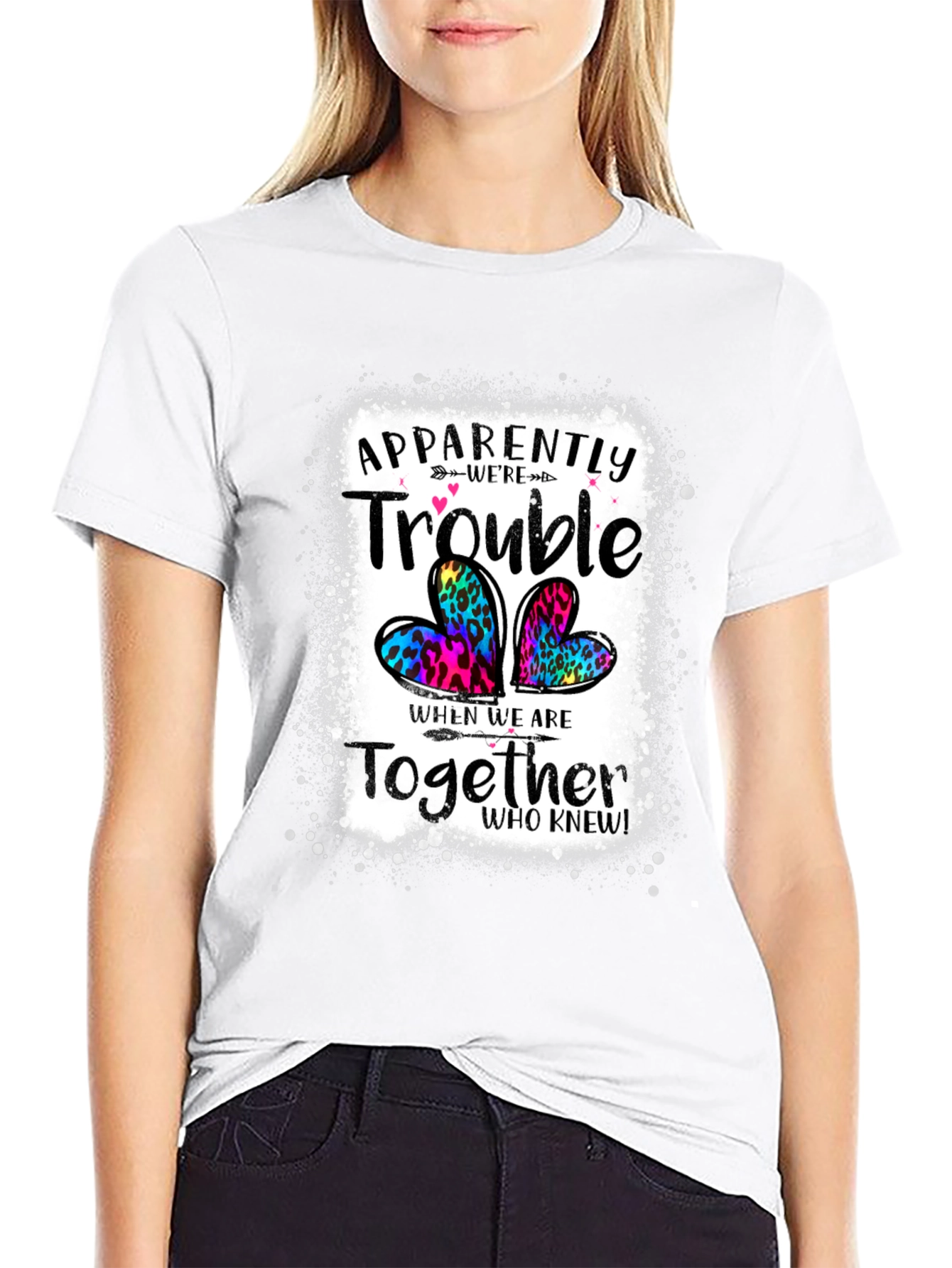 Black Apparently Trouble Together Graphic Tee view 9
