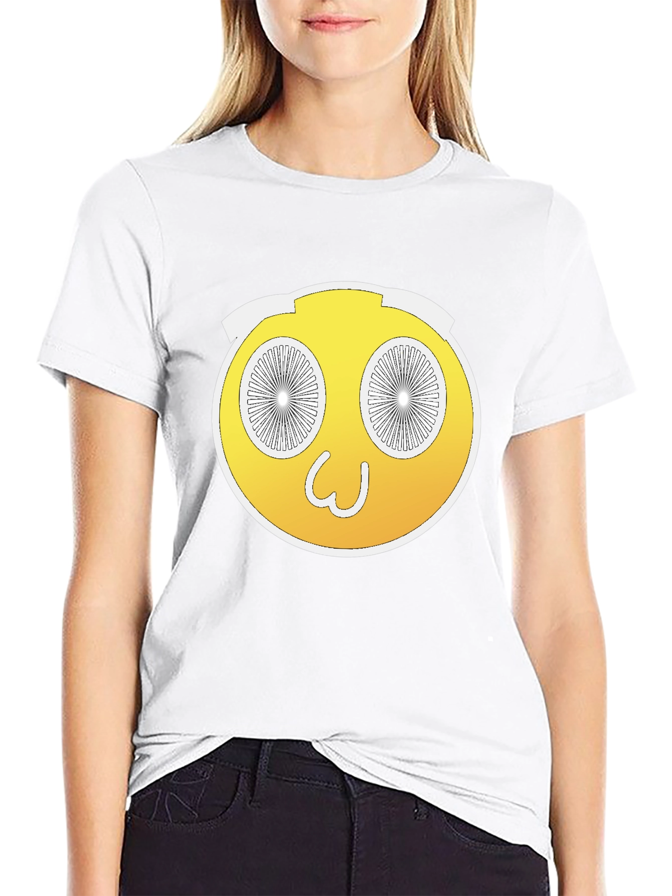 Black Wacky Yellow Emoji T-Shirt - Fun and Unique Design view 9