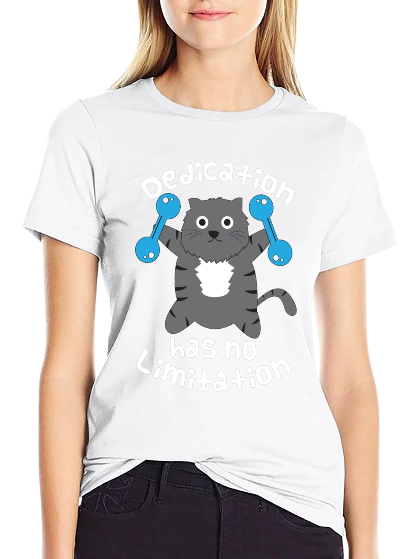 Black Dedication Cat Workout T-Shirt view 9