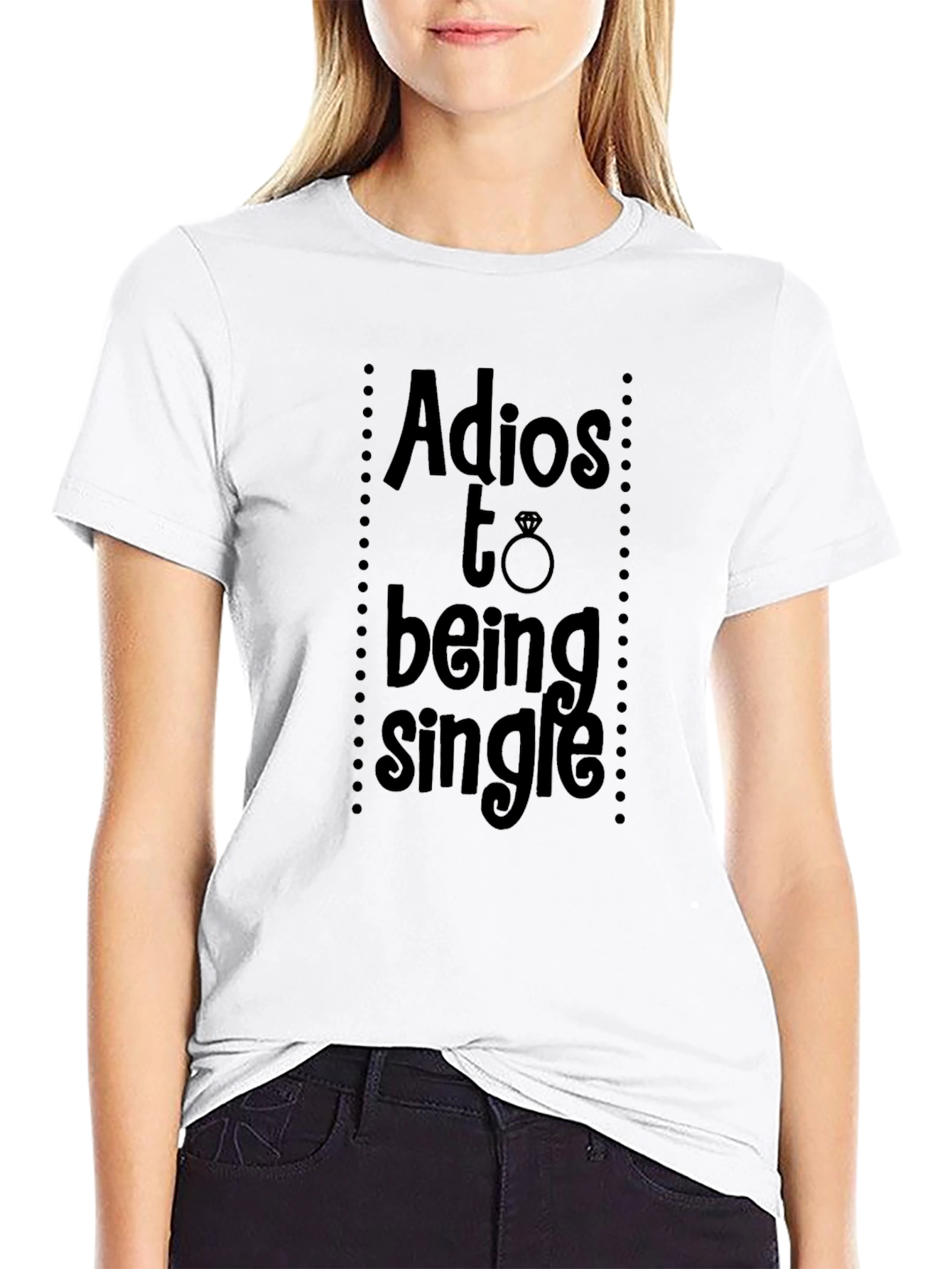 Black Adios to Being Single T-Shirt, Wedding view 9