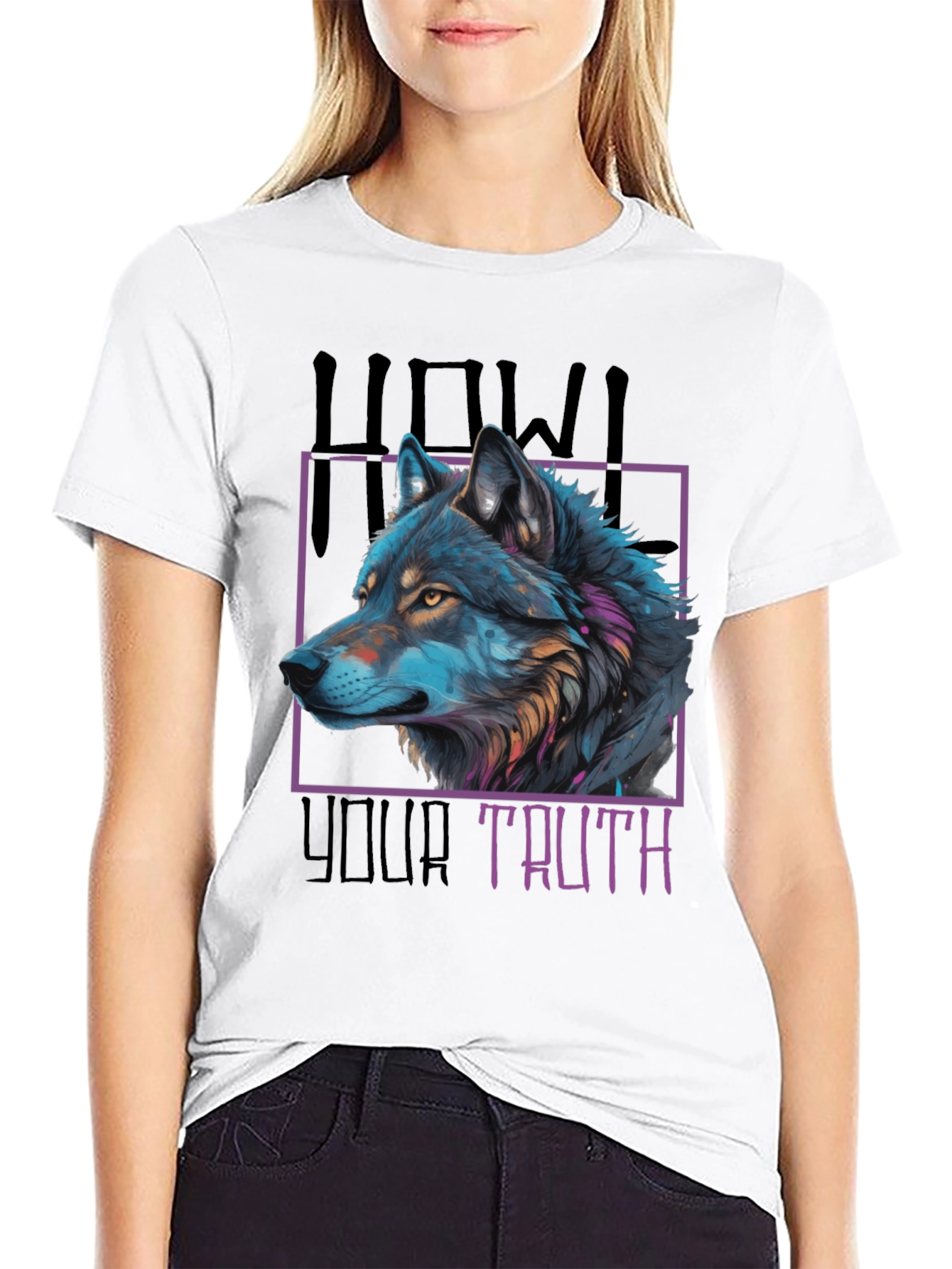 Black Howl Your Truth Wolf Graphic Tee - Black view 9