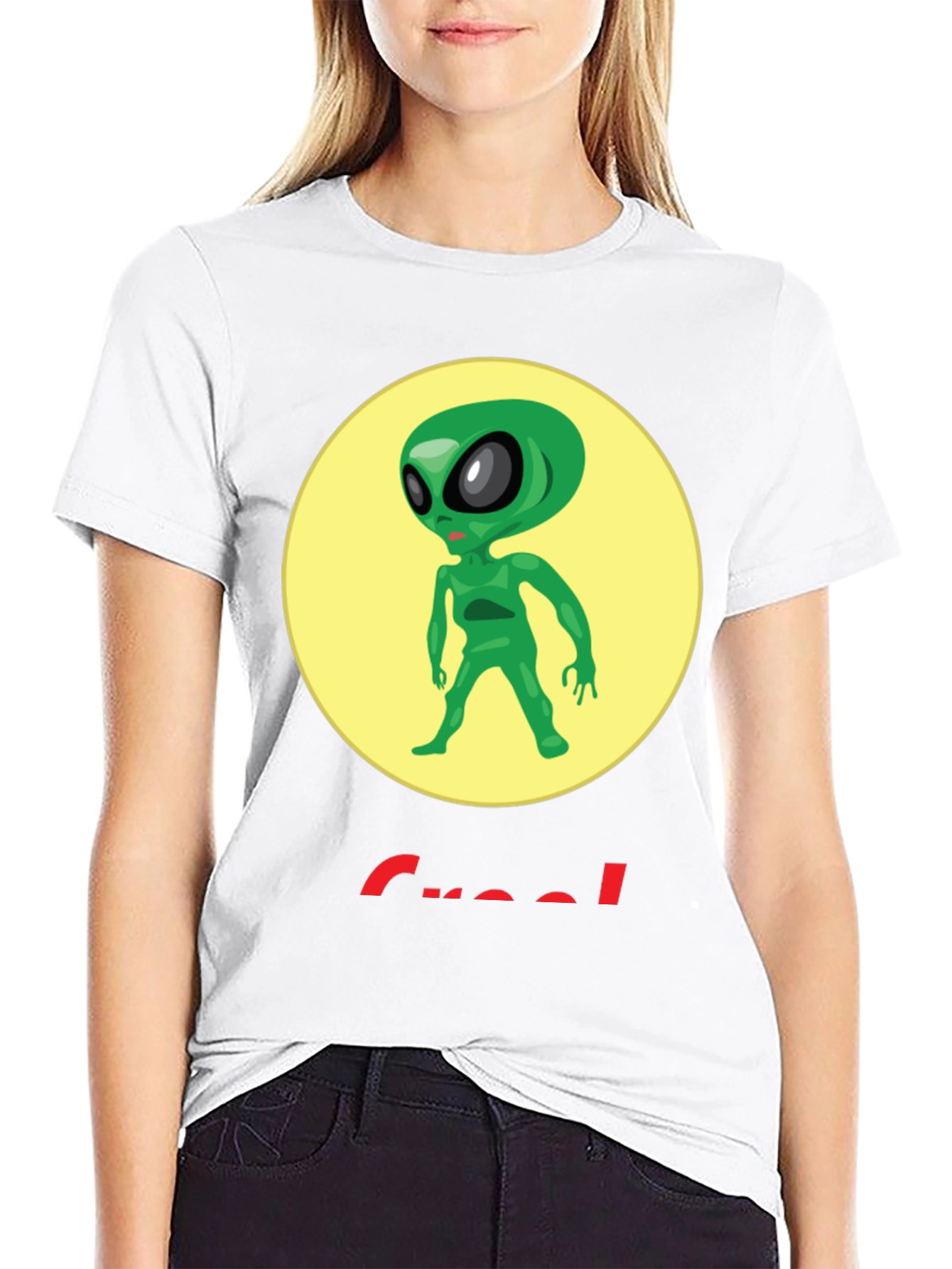 Black Alien Graphic T-Shirt - Crew Neck - Black view 9
