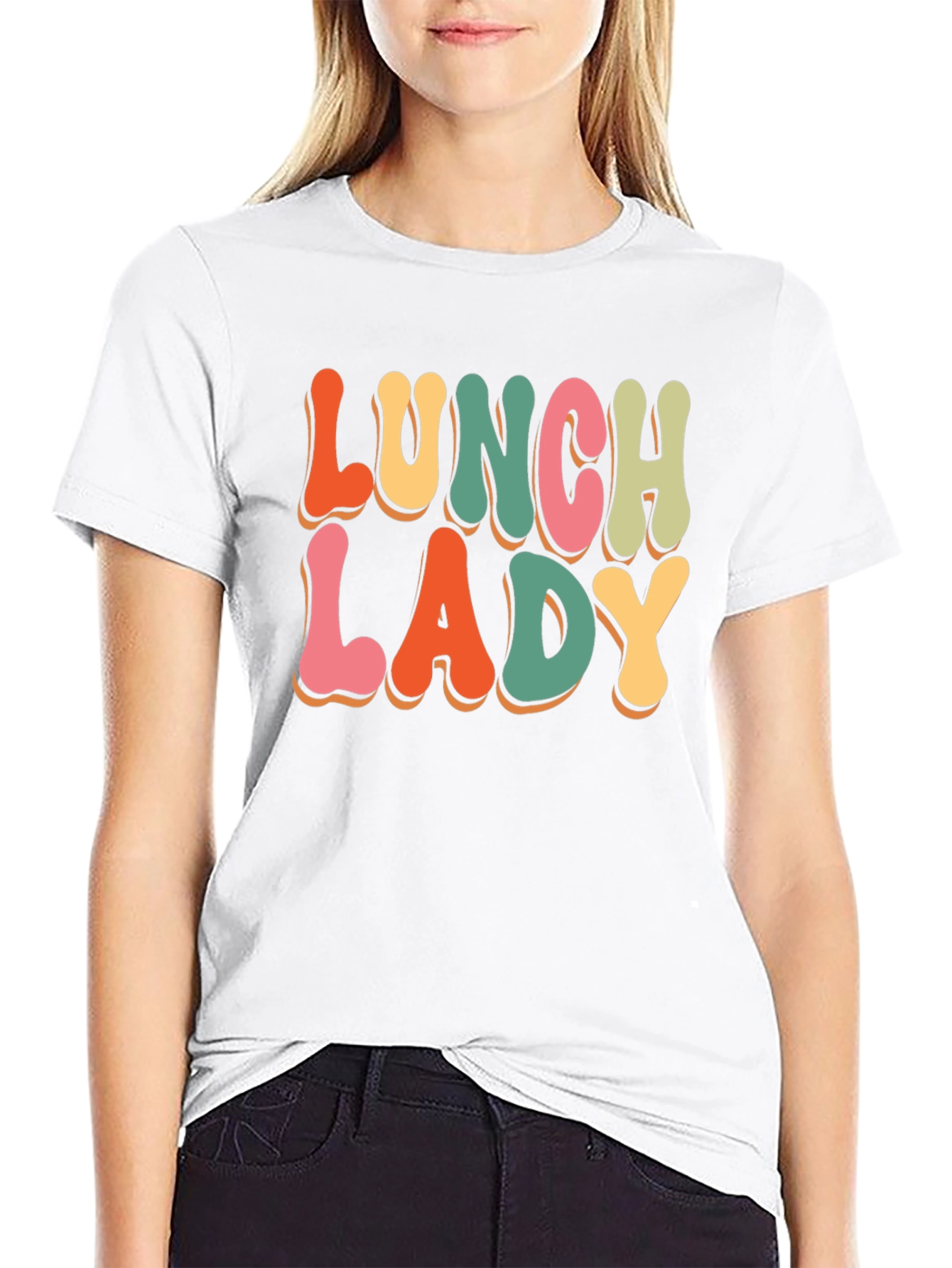 Black Lunch Lady Retro T-Shirt view 9