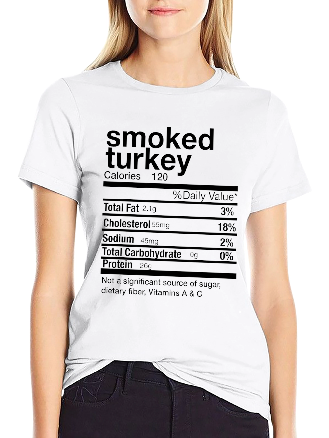 Black Smoked Turkey Nutrition Facts Graphic Novelty T-Shirt view 9
