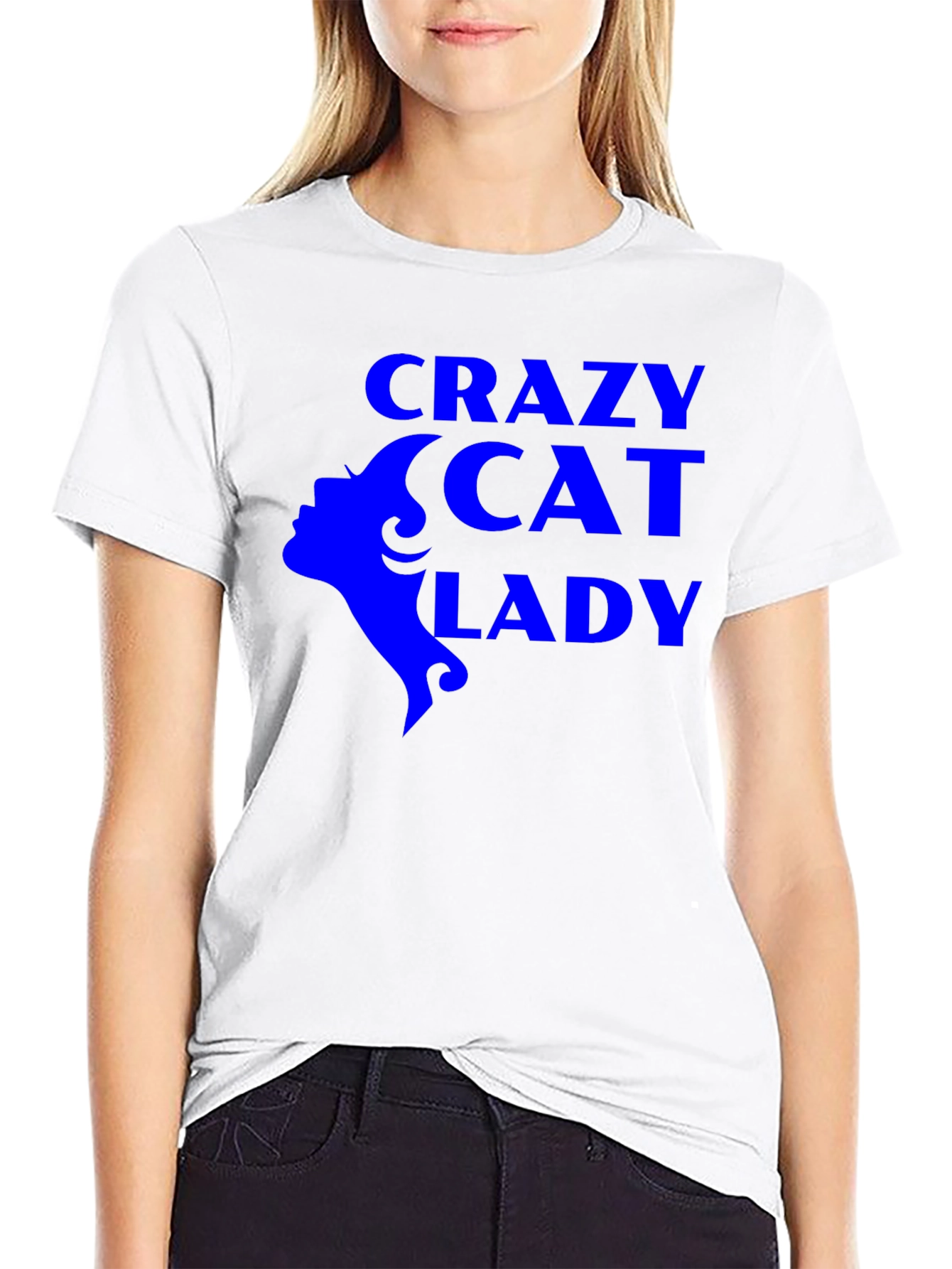 Black Crazy Cat Lady Graphic Tee - Black Unisex T-Shirt view 9