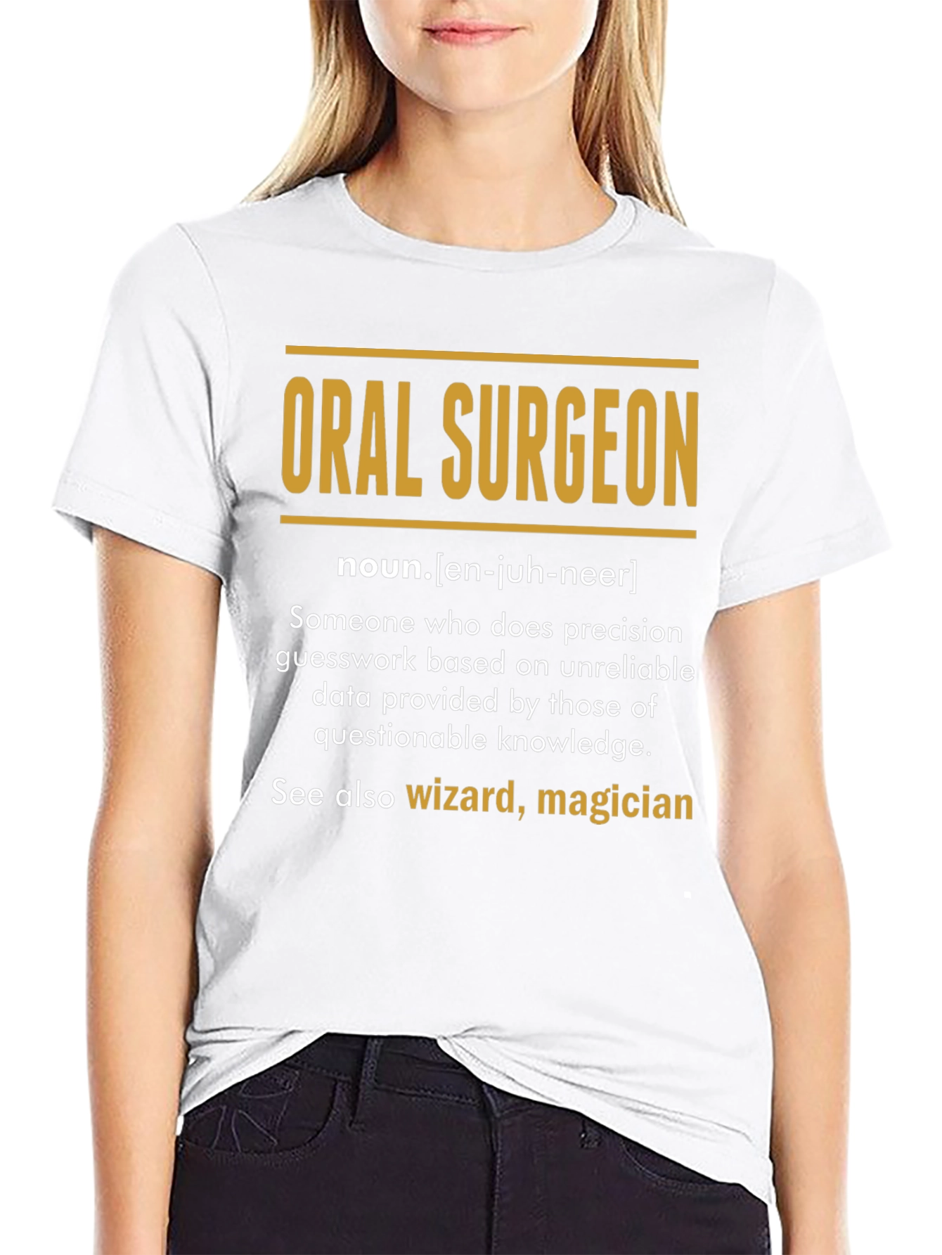 Black Oral Surgeon Definition T-Shirt - Funny Medical Gift view 9