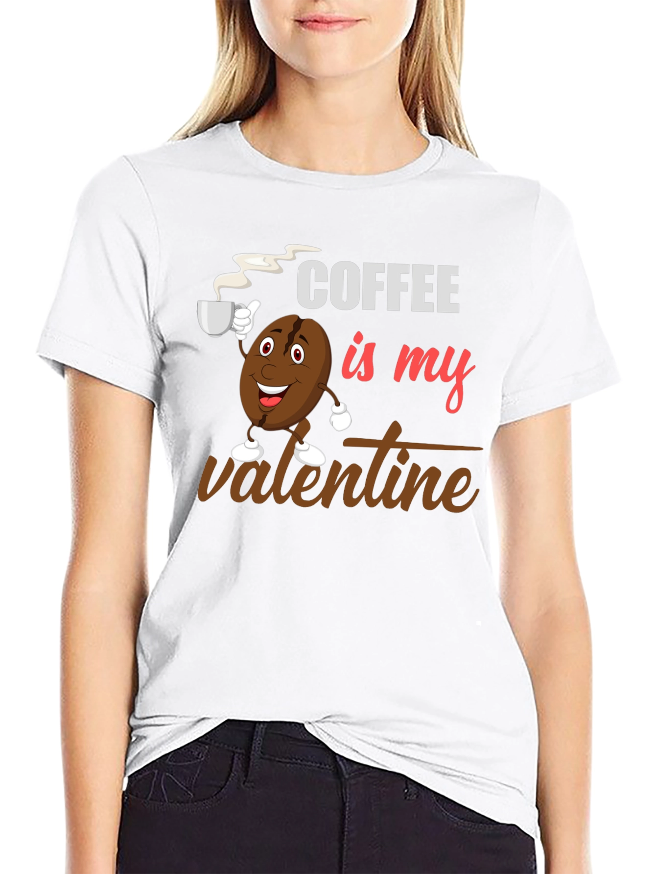 Black Coffee Is My Valentine Black Graphic T-Shirt view 9