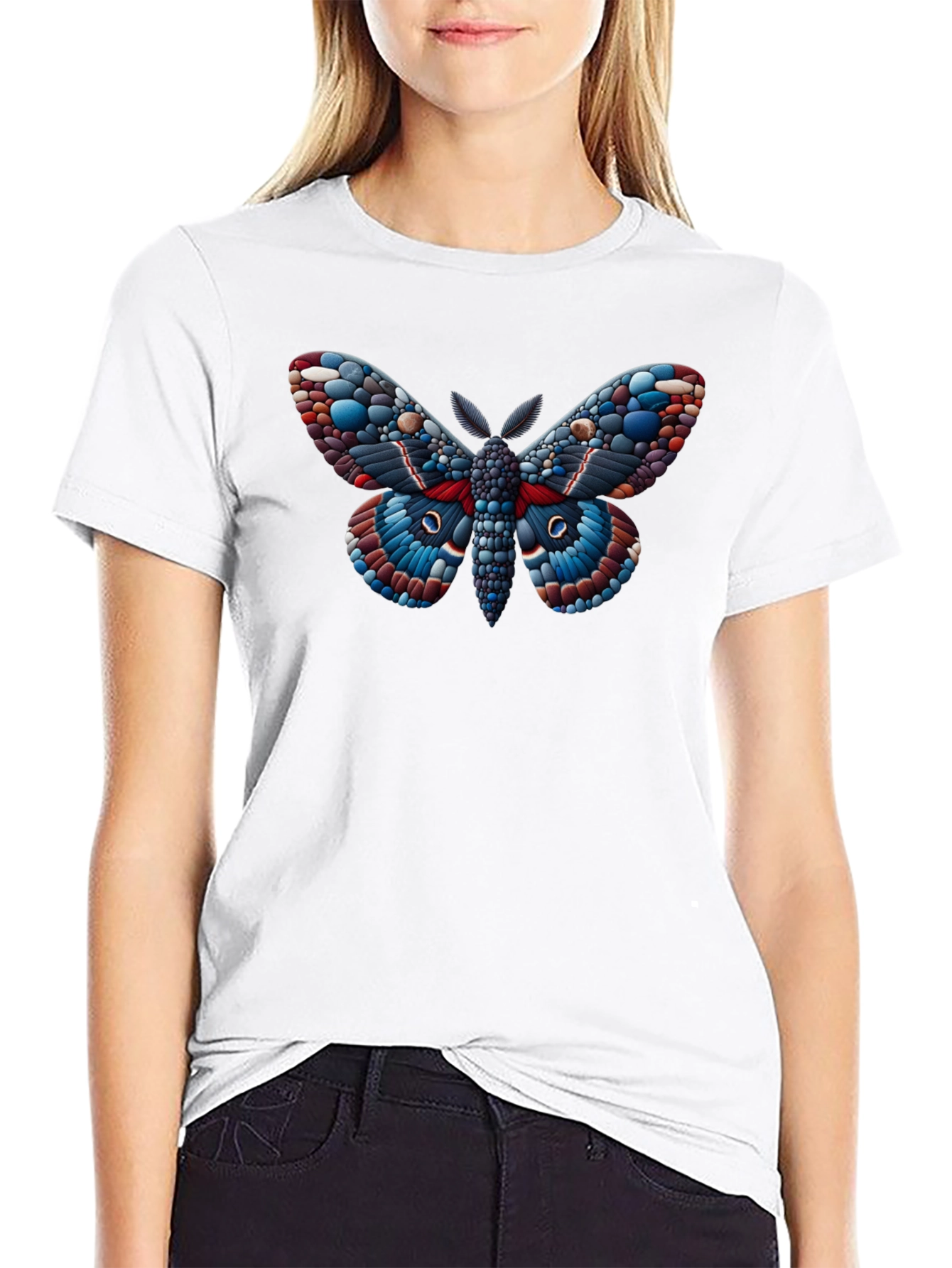 Moth Graphic Black T-Shirt - Unique Insect Design - 9