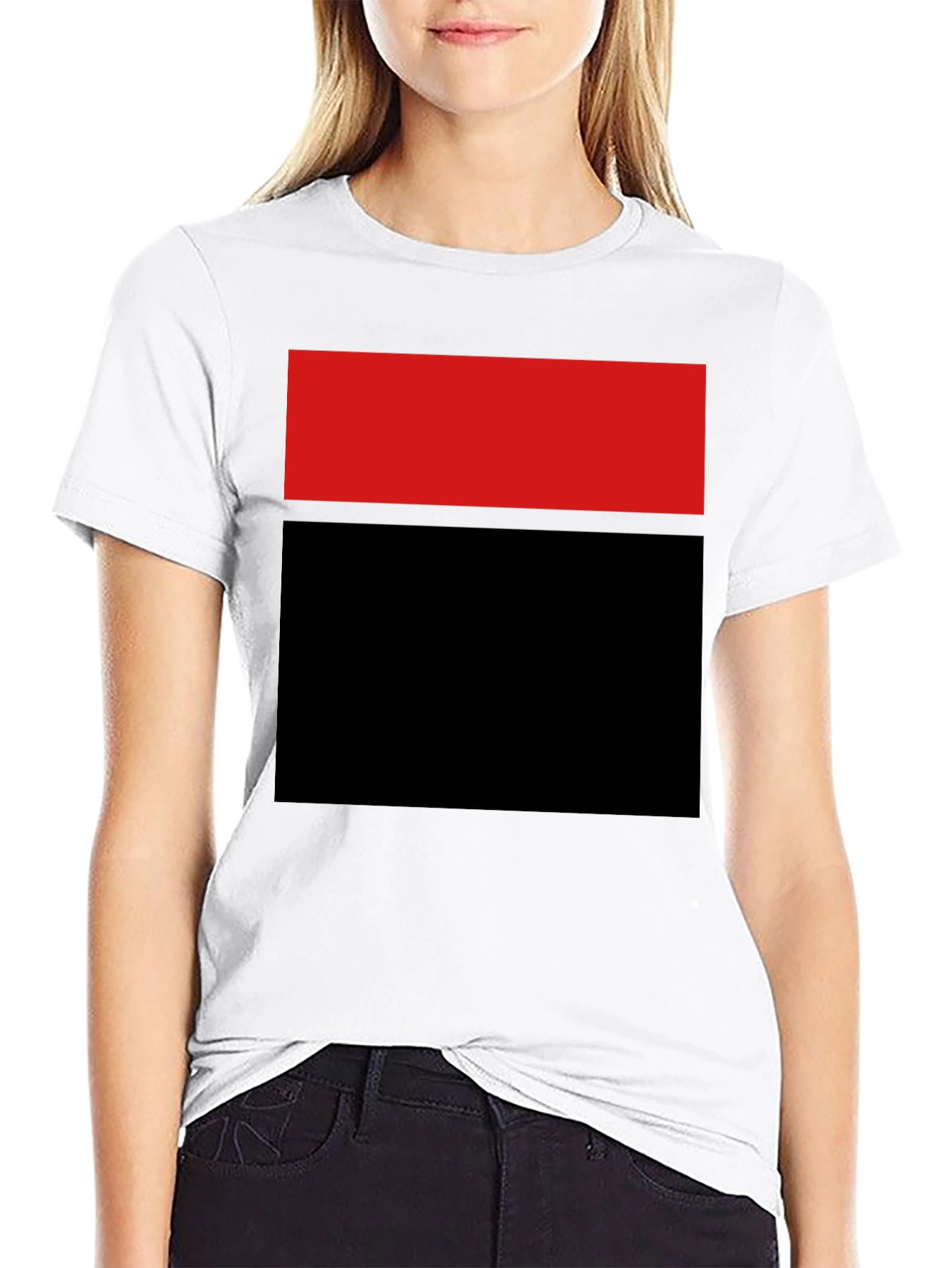 Black Bold Blocked Tee - Red and Black Graphic T-Shirt view 9