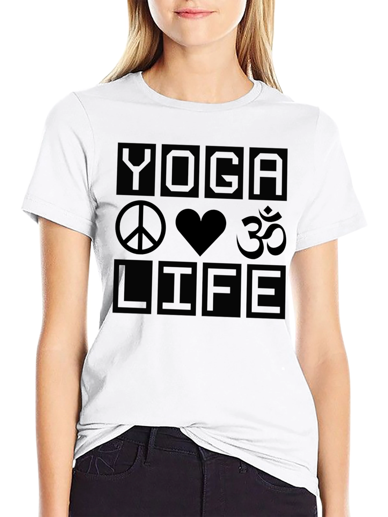 Black Yoga Life Graphic T-Shirt - Peaceful & Comfortable Tee view 9