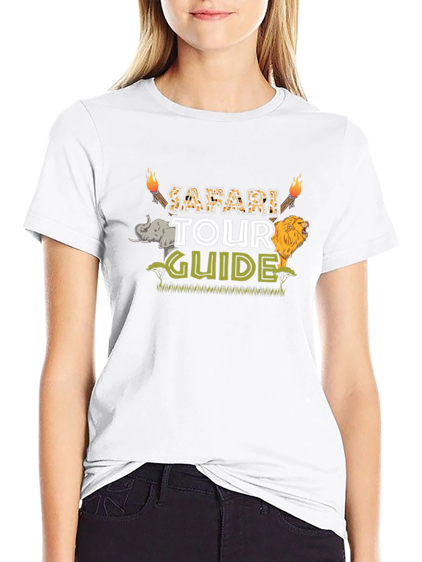 Black Safari Tour Guide Graphic Tee view 9