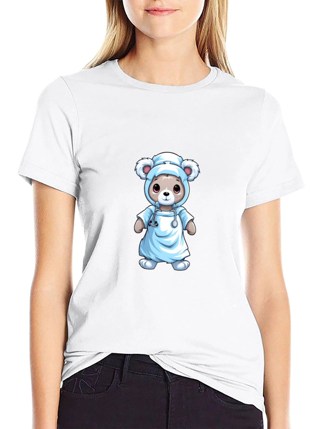Black Nurse Bear T-Shirt - Medical Cute Animal Tee view 9