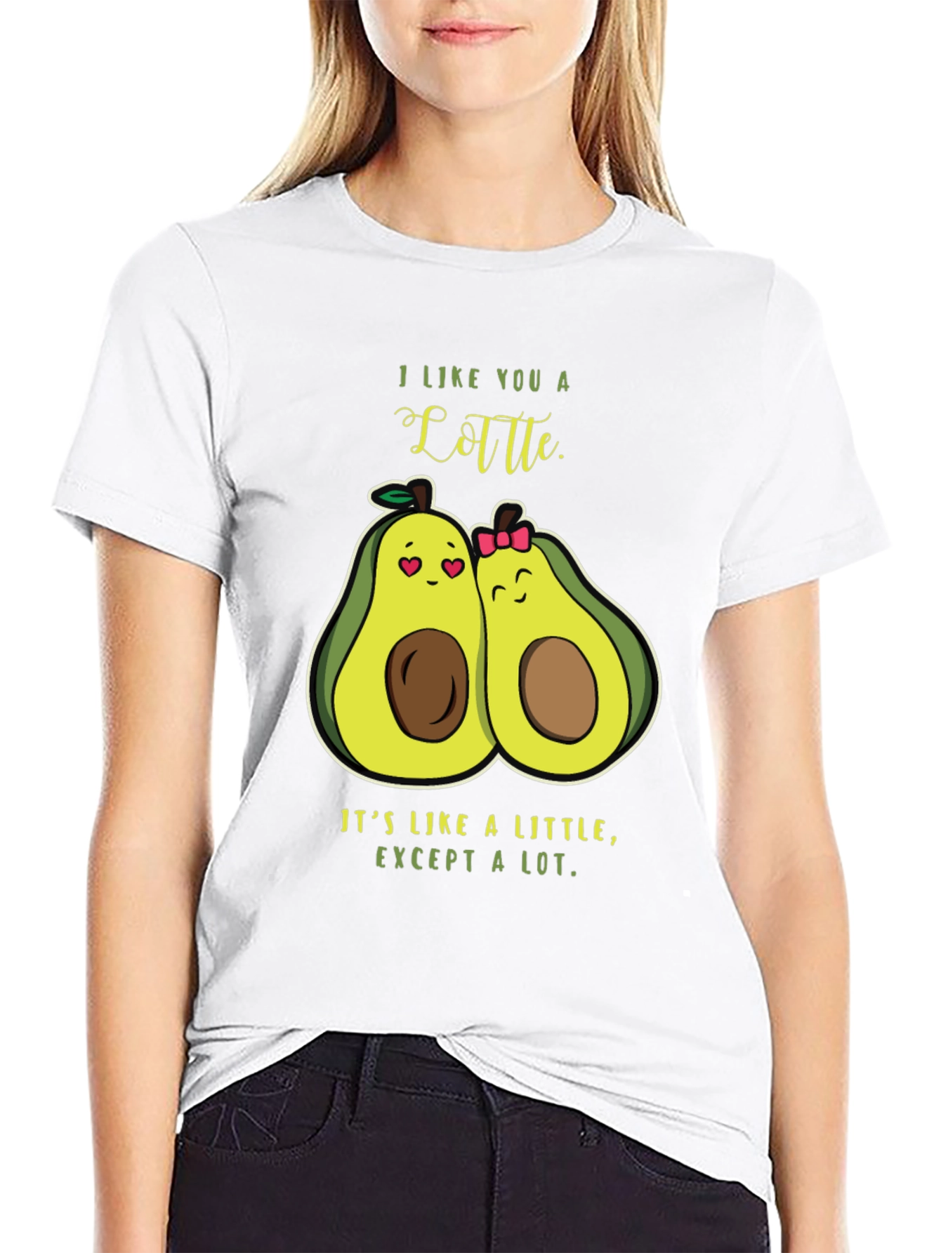 Black Avocado Love T-Shirt - "I Like You a Latte" Pun Shirt view 9