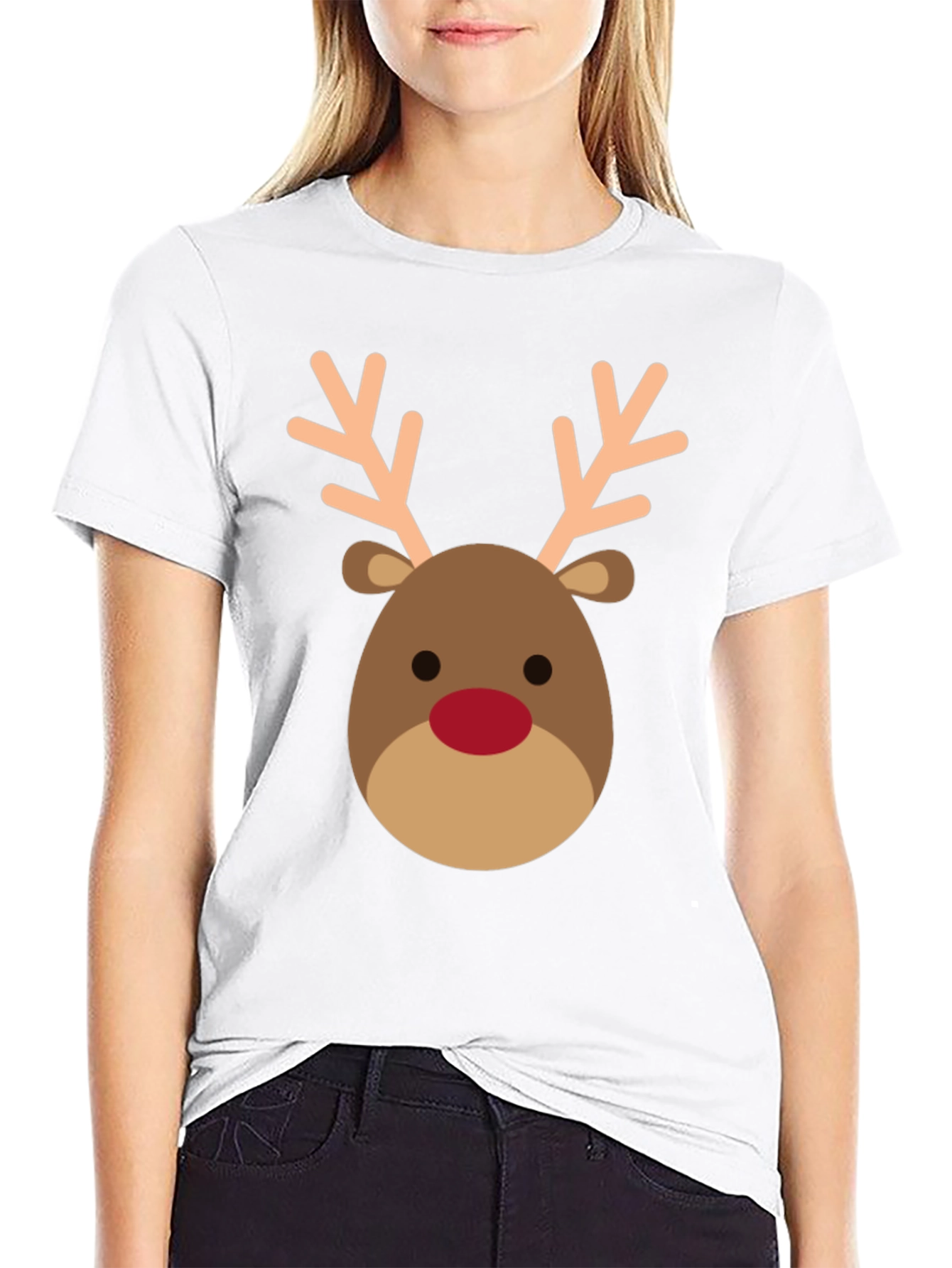Black Reindeer Graphic Tee - Holiday Festive Shirt view 9