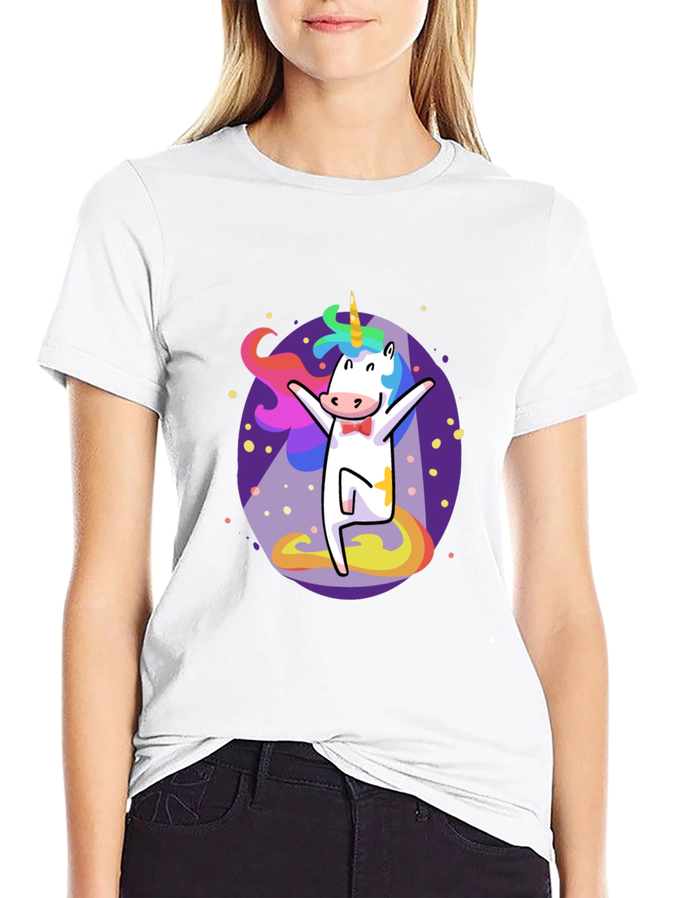 Black Funny Unicorn Graphic Tee - Men's Black T-Shirt view 9