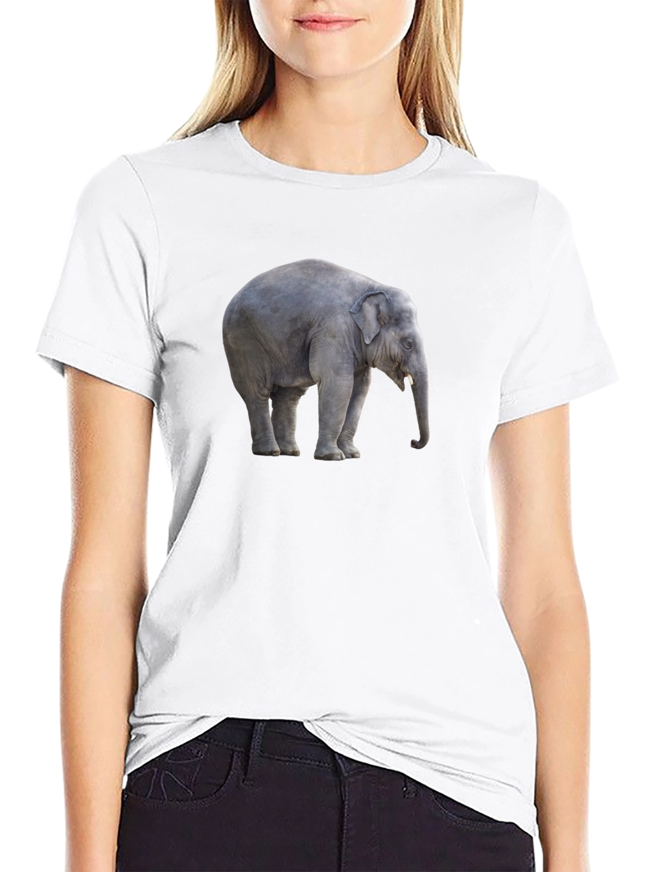 Black Elephant Graphic Tee - Stylish Black Cotton T-Shirt view 9