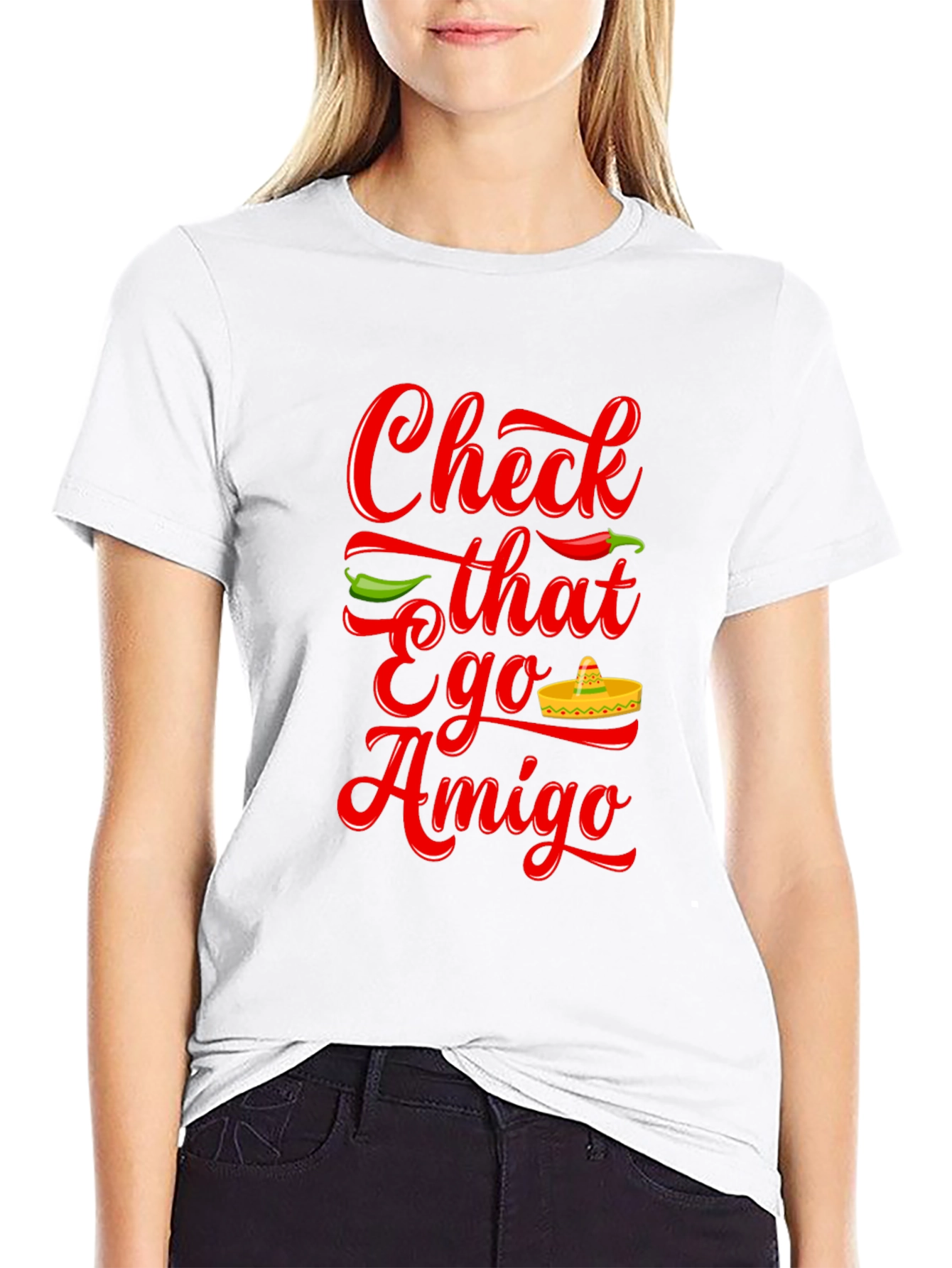 Black Check That Ego Amigo Novelty T-Shirt view 9