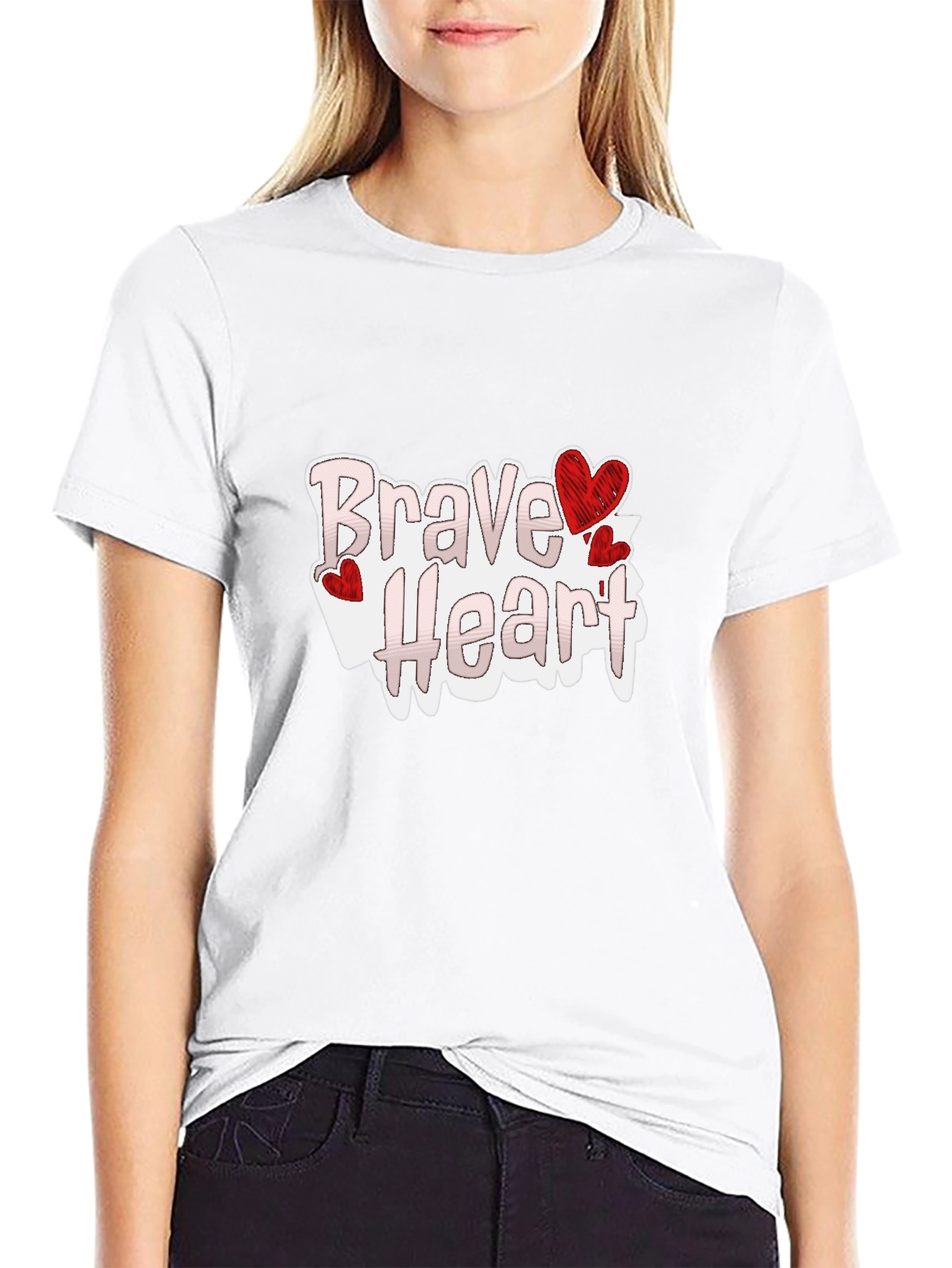 Black Brave Heart Graphic Tee - Love Valentine's Day view 9