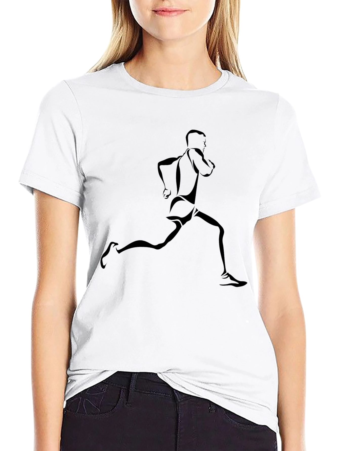 Black Men's Black Runner Graphic Tee view 9