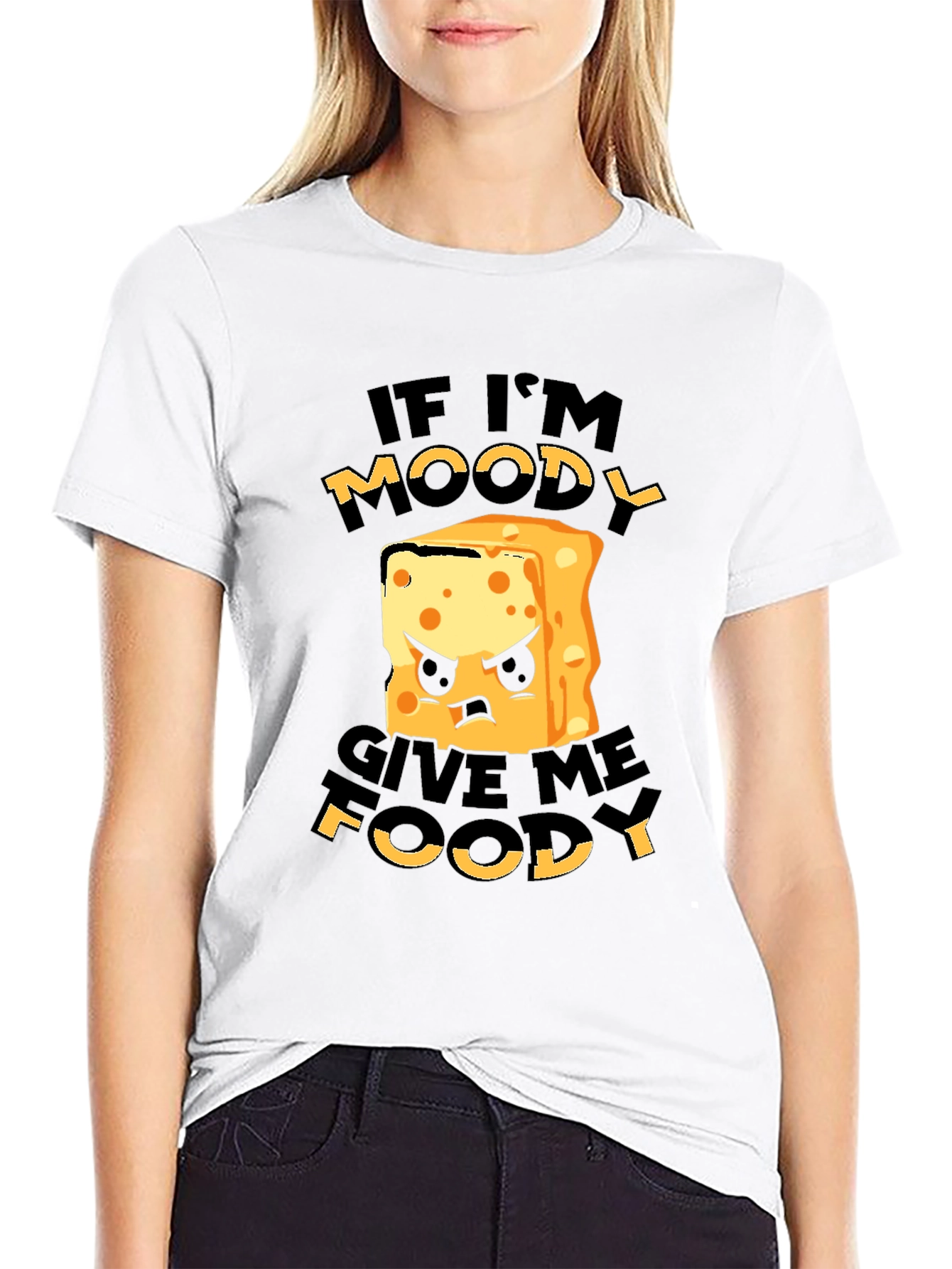Black Moody Foodie Black T-Shirt - Funny Graphic Tee view 9