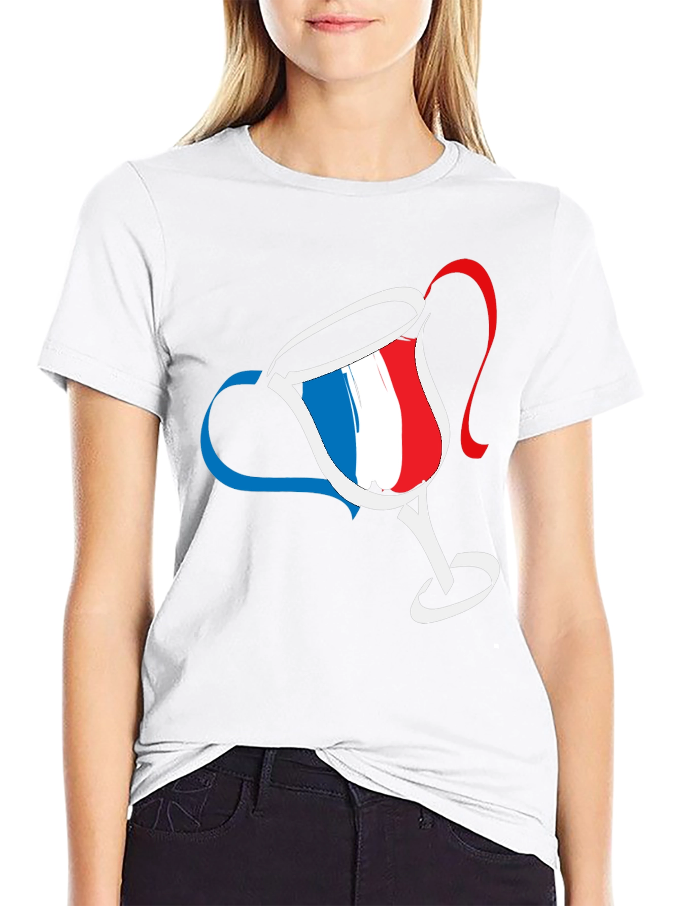 Black French Flag Cup T-Shirt view 9