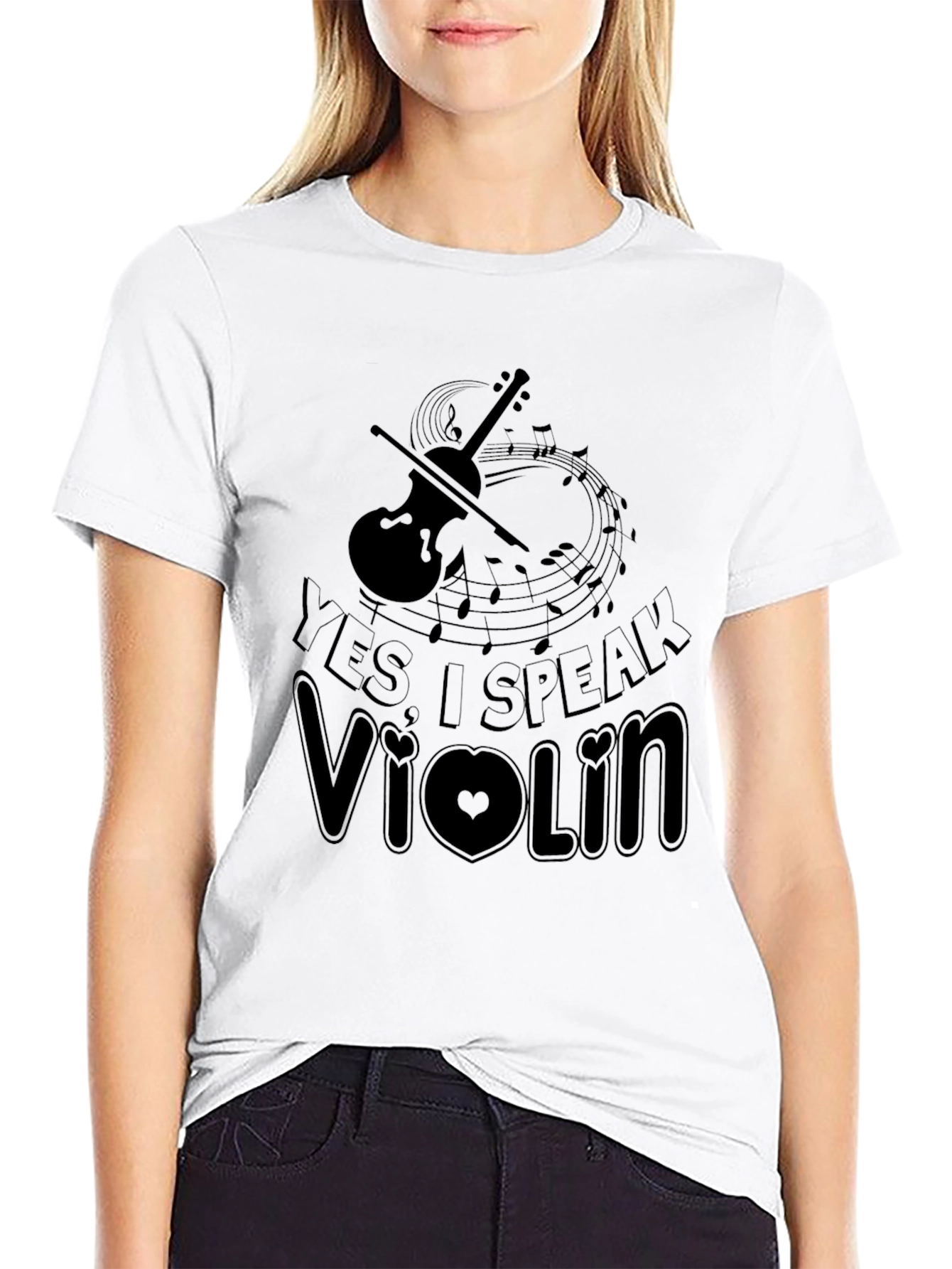 Black Yes I Speak Violin T-Shirt, Music Lover Tee view 9