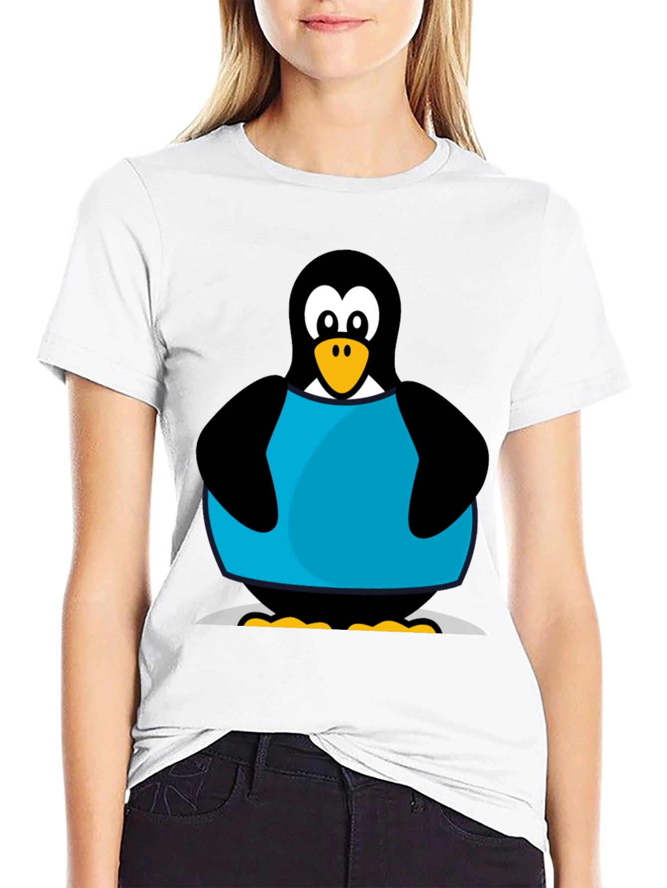 Black Penguin Graphic T-Shirt - Black Cotton Tee view 9