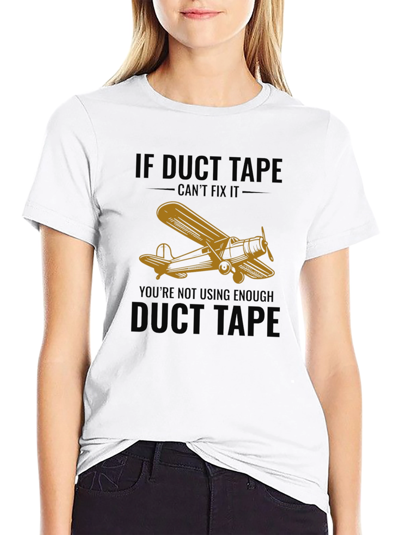 Black If Duct Tape Can't Fix It T-Shirt view 9