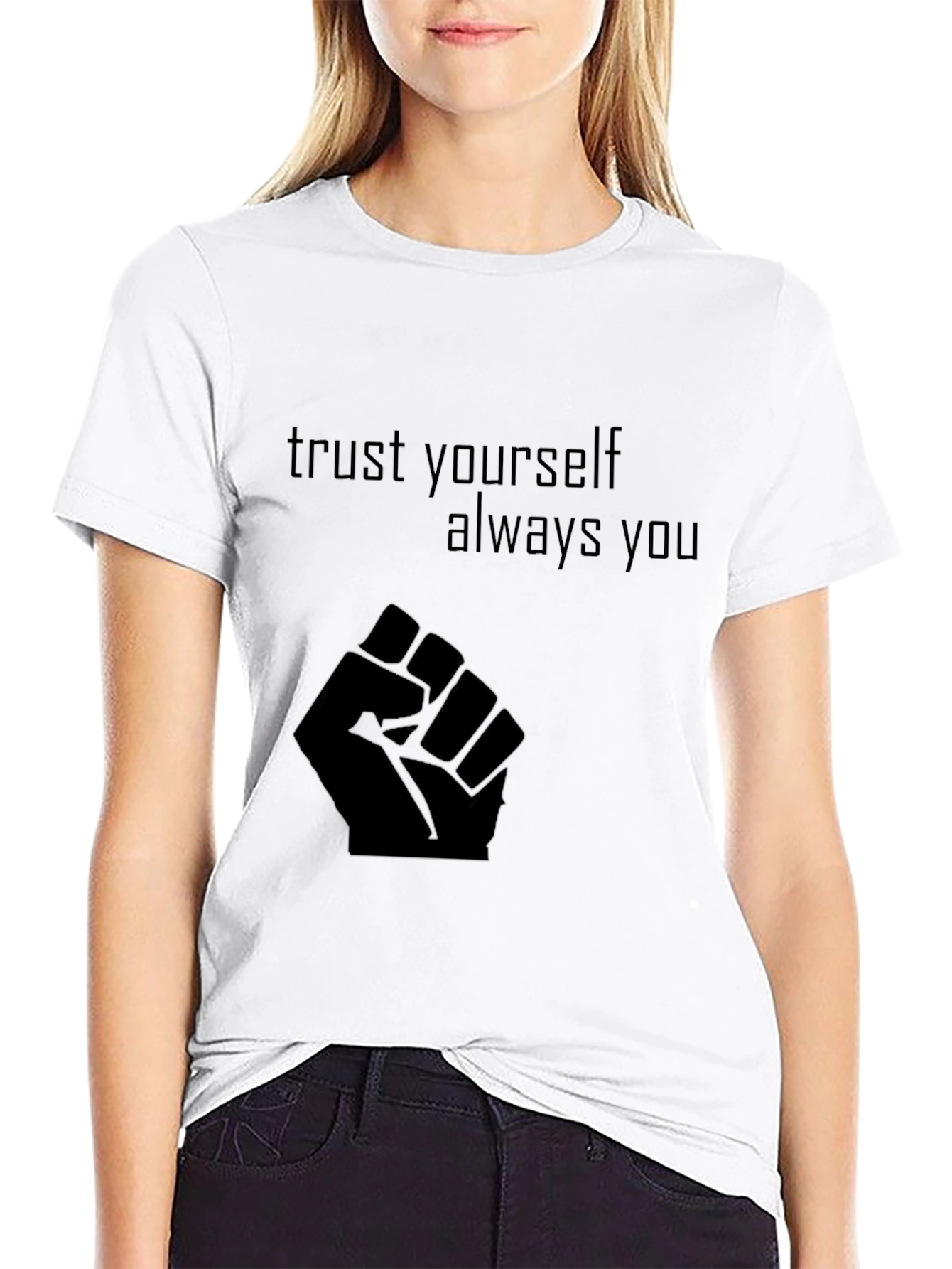 Black Empower Yourself Black Graphic Tee view 9