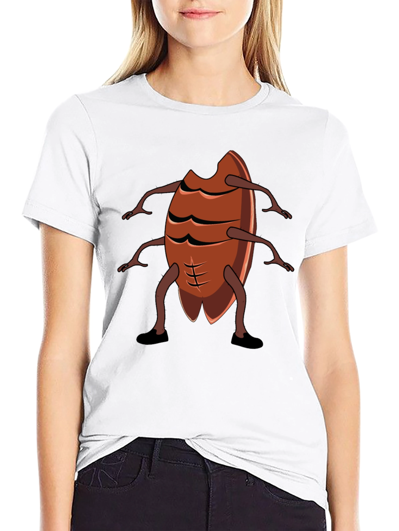 Black Cockroach Bodybuilder Graphic Tee - Funny Insect Gym Shirt view 9