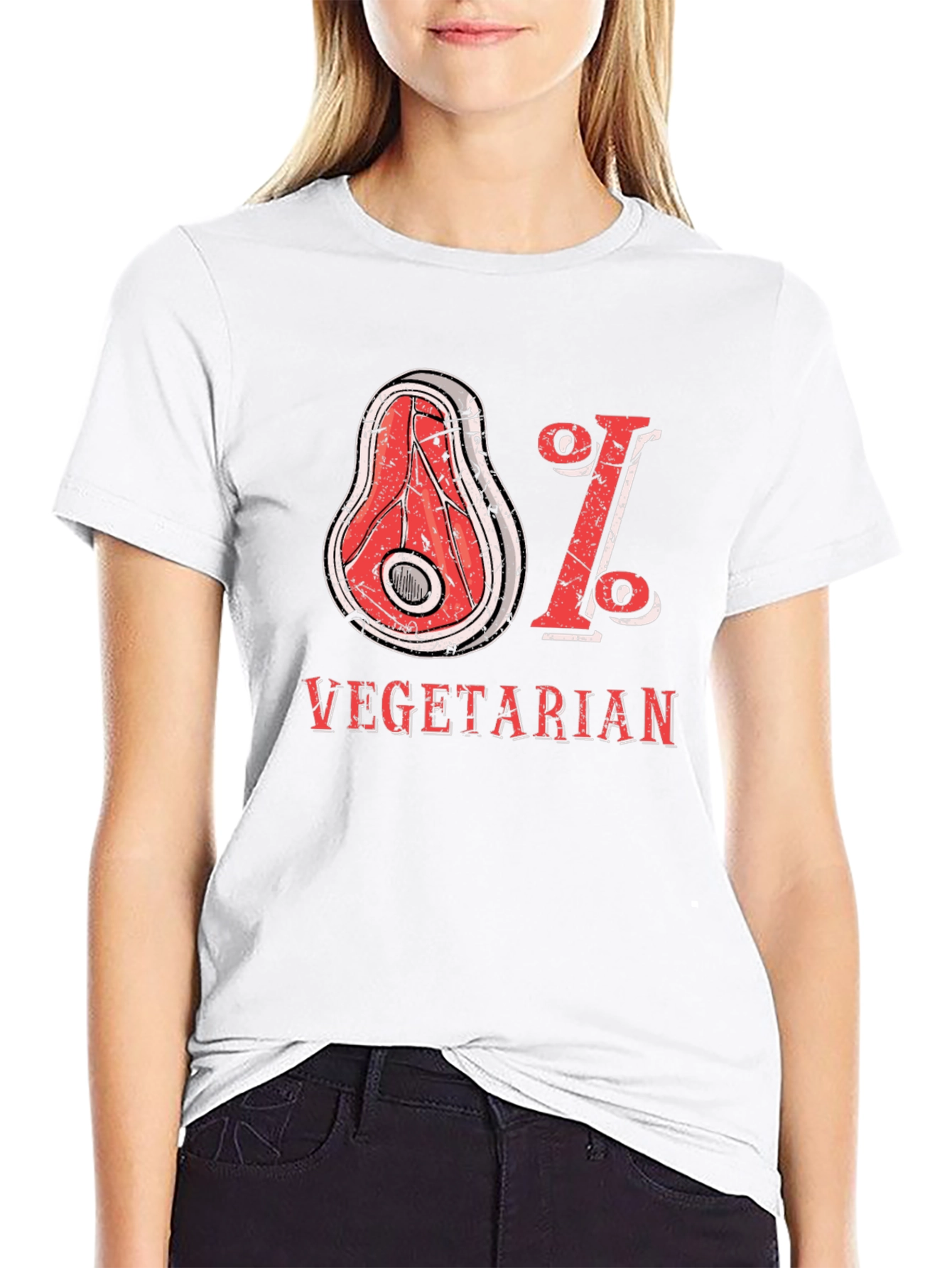 Black 81% Vegetarian Graphic Tee - Humor T-Shirt view 9