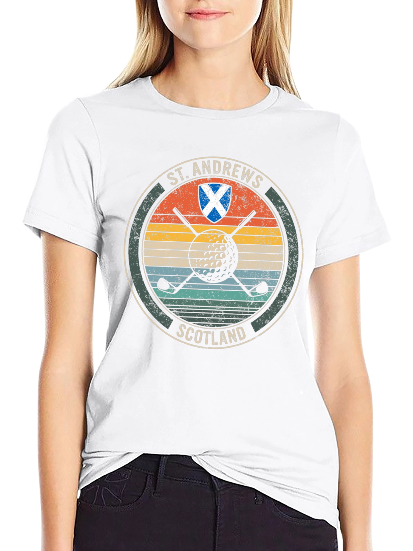Black St. Andrews Scotland Golf T-Shirt view 9