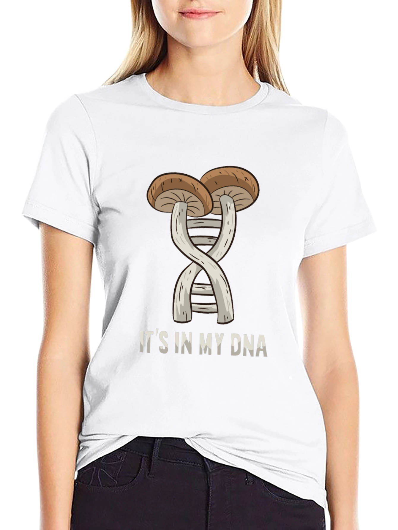 Black Mushroom DNA T-Shirt - "It's in my DNA" Black Tee view 9
